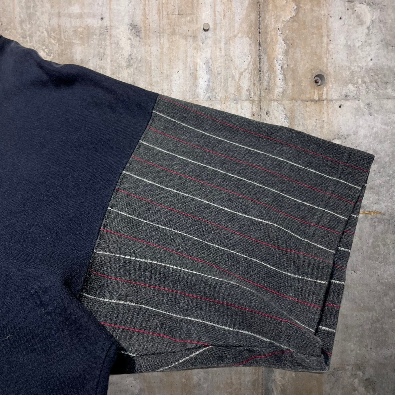 COMME des GARCONS HOMME(コムデギャルソンオム) 90's袖切替Tシャツ HT-040030 表記なし(L程度) ネイビー AD1999 田中オム