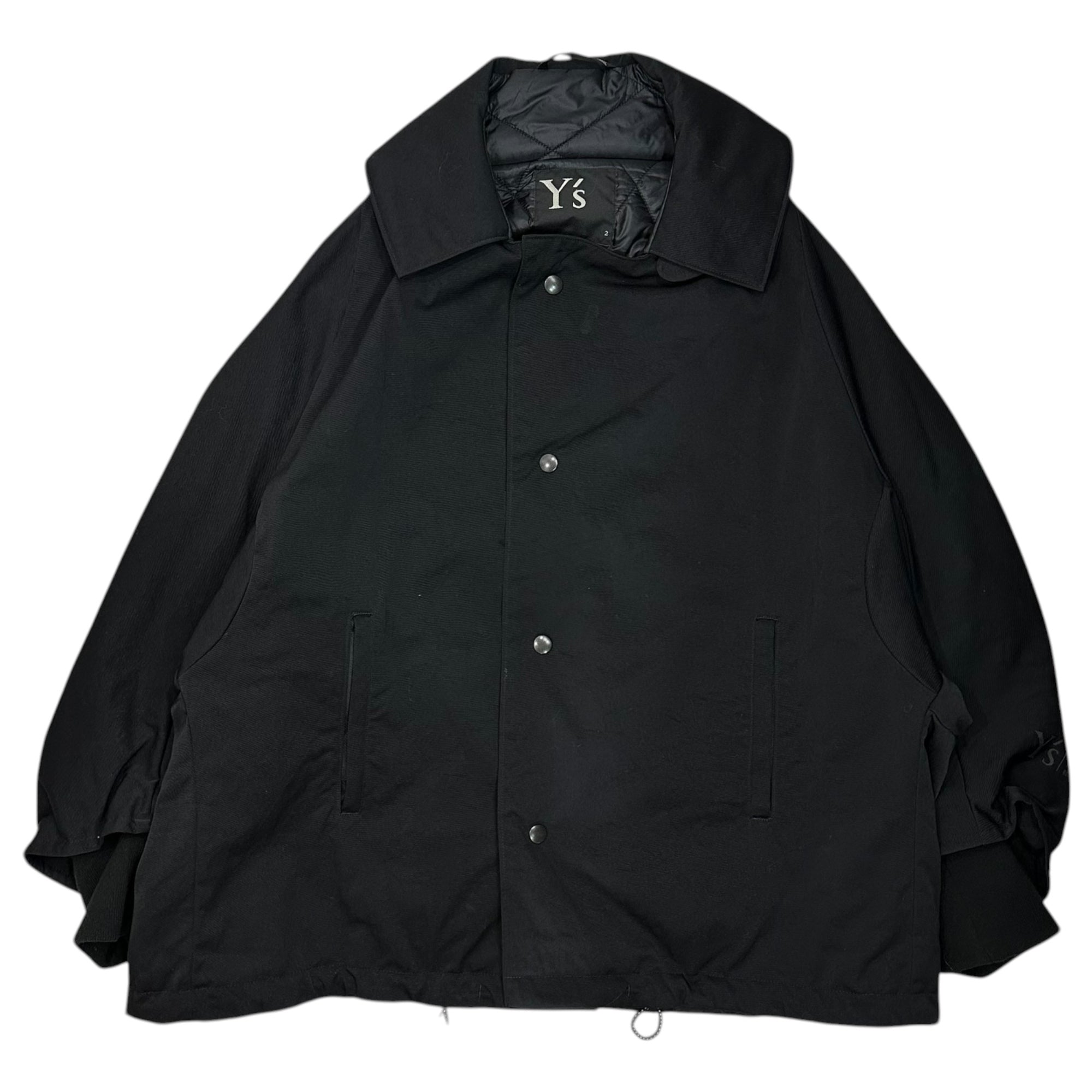 Y's(ワイズ) NYLON CHINO CLOTH MIDDLE COAT ナイロン チノ クロス ミドル コート YK-C22-603 2(M程度) ブラック 男性着用可能 ジャケット
