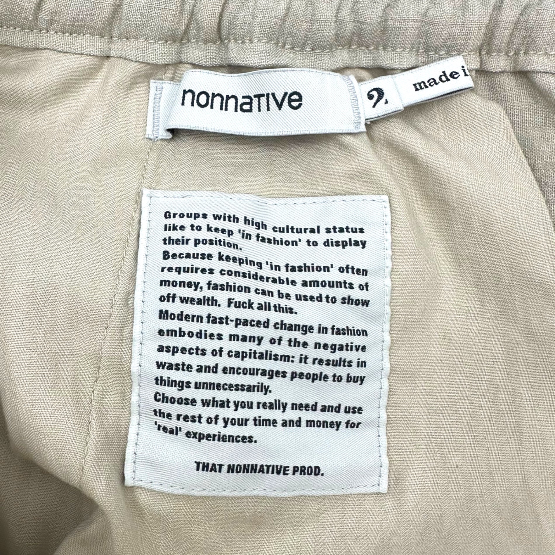 nonnative(ノンネイティブ) 24SS HIKER EASY PANTS POLY SHANTUNG ハイカー イージー パンツ ポリ NN-P4432 2(M程度) アイボリー 参考定価35,800円+税