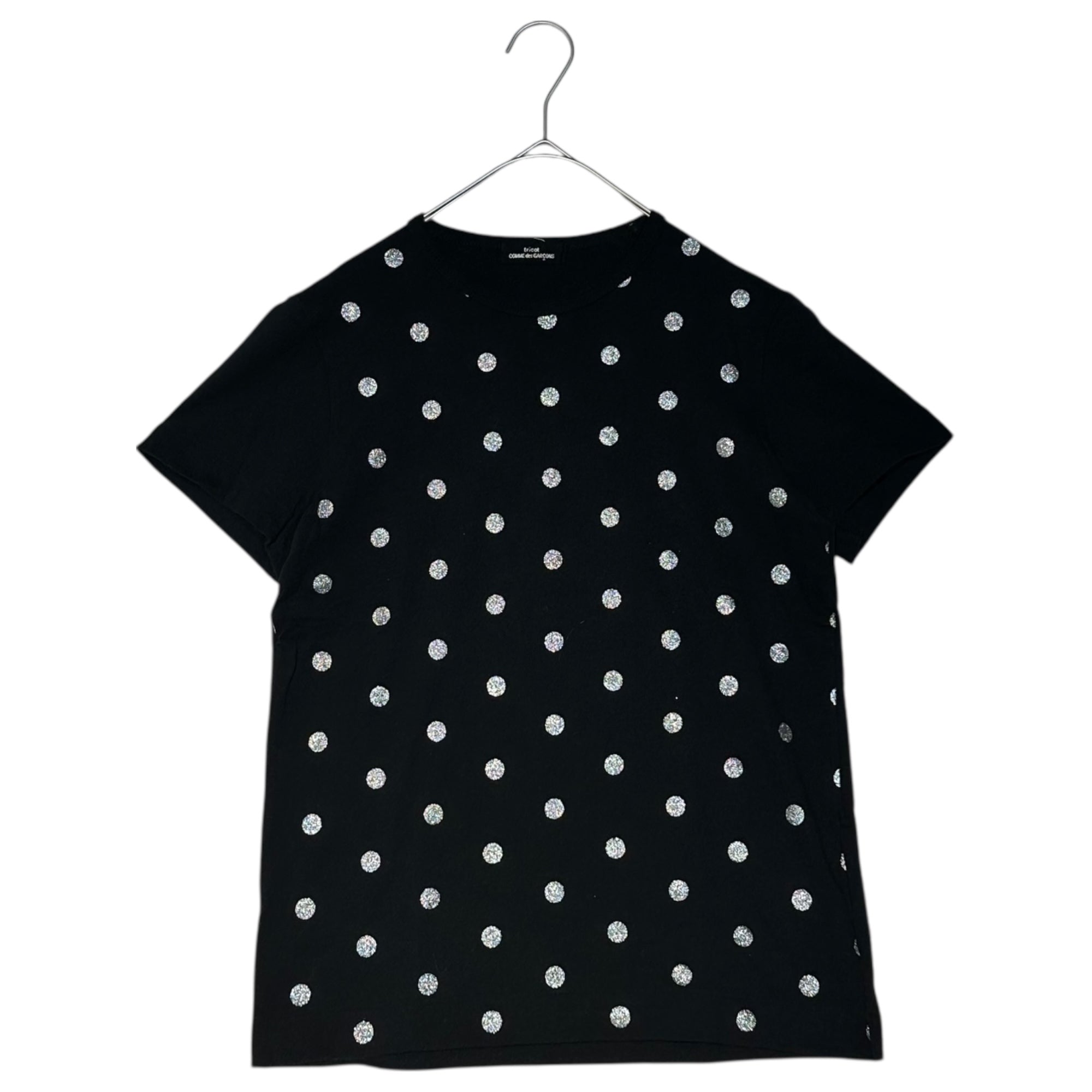 tricot COMME des GARCONS(トリココムデギャルソン) 08SS Silver Dot Crew neck T-shirt シルバー ドット クルーネック Tシャツ TA-T061 FREE ブラック×シルバー AD2007