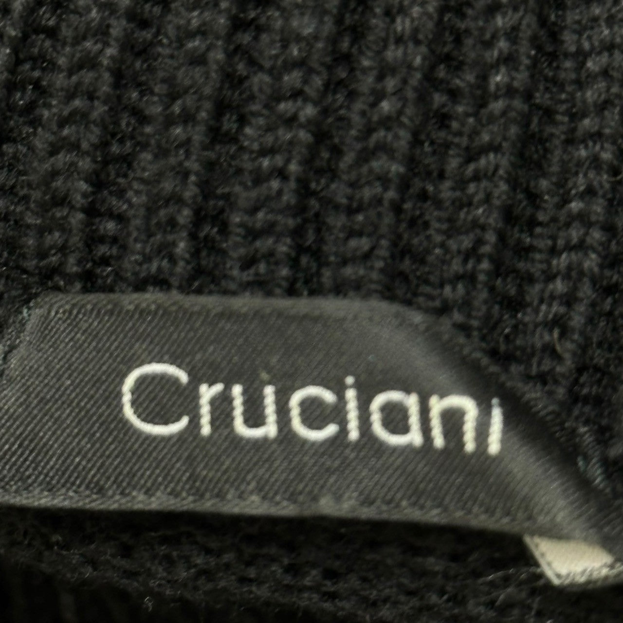 cruciani(クルチアーニ) Turtleneck Short Length Wool Knit タートルネック ショート丈 ウール ニット 42(L程度) ブラック イタリア製