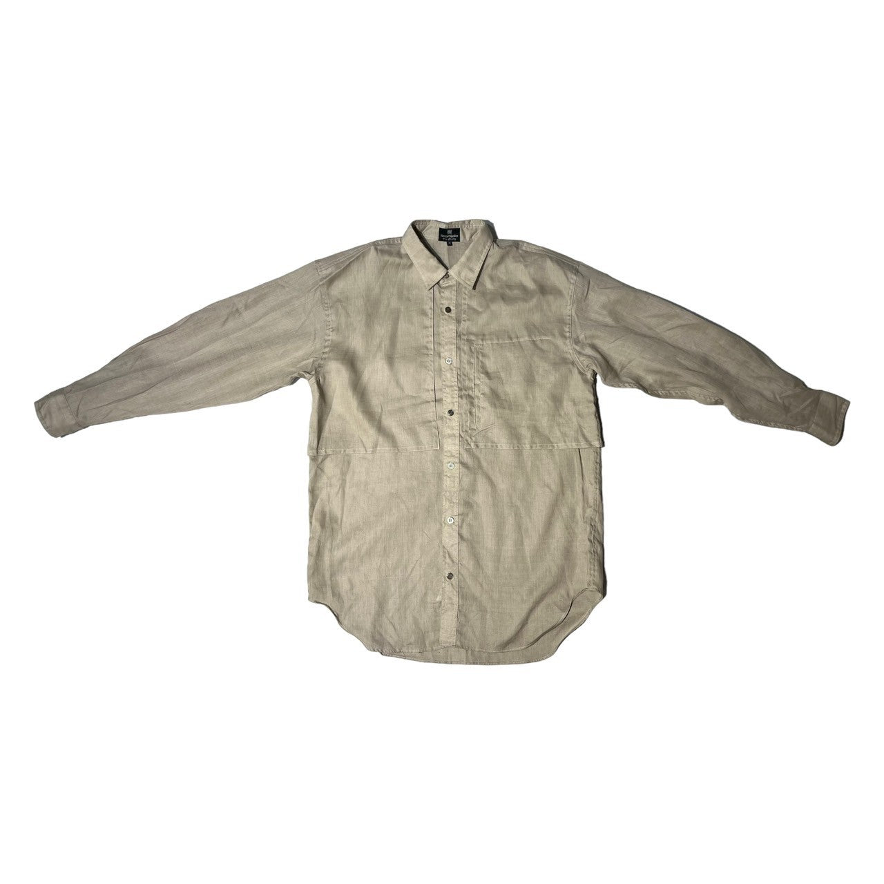 ISSEY MIYAKE(イッセイミヤケ) 80's ~ 90's linen trench shirt リネン トレンチ シャツ ハミルトン社製 I67507-B S ベージュ 90年代 ヴィンテージ アーカイブ デッドストック