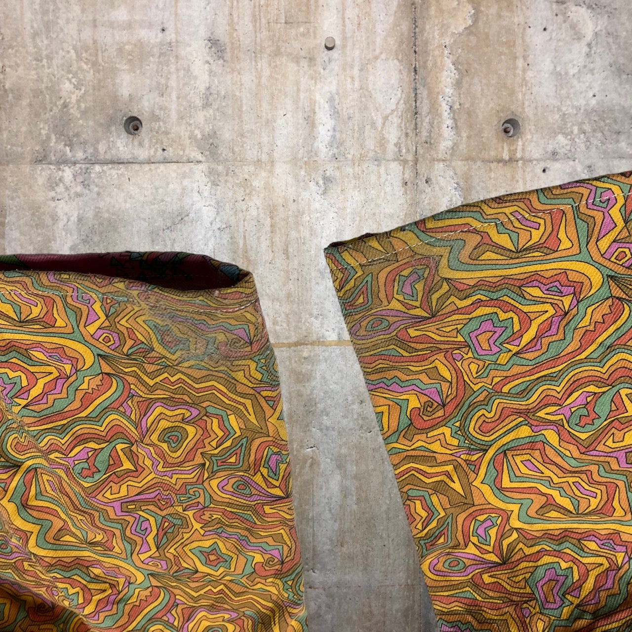 COMME des GARCONS HOMME PLUS EVER GREEN(コムデギャルソンオムプリュスエバーグリーン) 08SSサイケ期復刻パンツ PA-P203 S オレンジ×ピンク AD2007