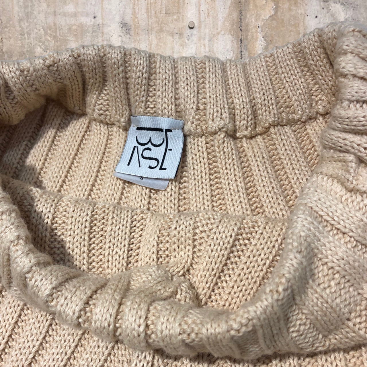 BASERANGE(ベースレンジ) リブコットンプリーツパンツ S ベージュ