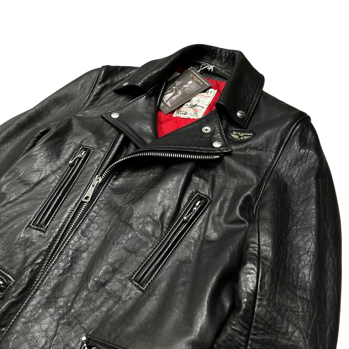 LEWIS Leathers(ルイスレザー) LIGHTNING TIGHT FIT ライトニング タイトフィット 402T 34 ブラック ダブル ライダース レザー ジャケット