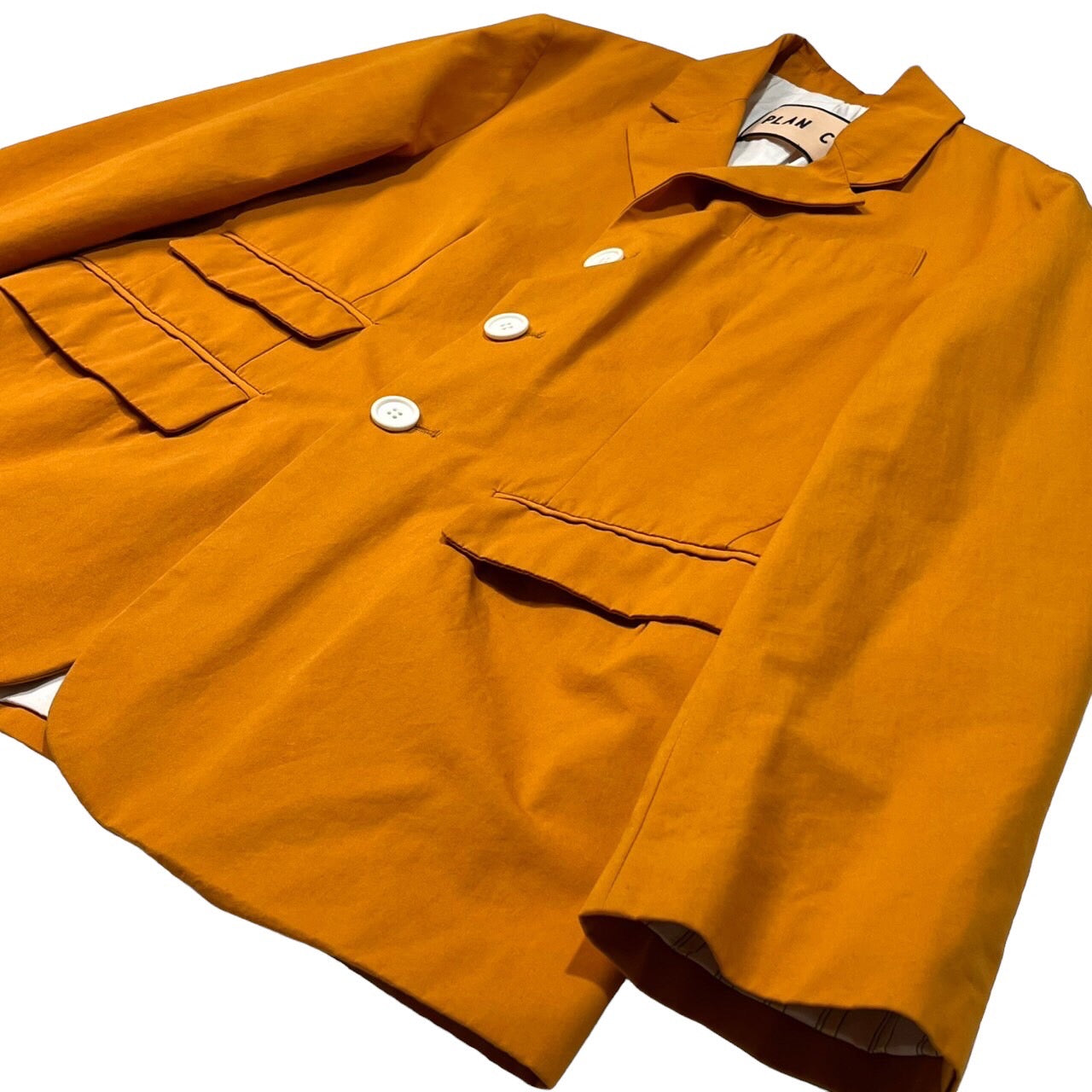 Plan C(プランシー) セットアップ/Popeline Heavy コットン ジャケット 3B テーラード ジャケット パラシュート パンツ GICAA75F00TC010/ PNCAD07LUZTC010