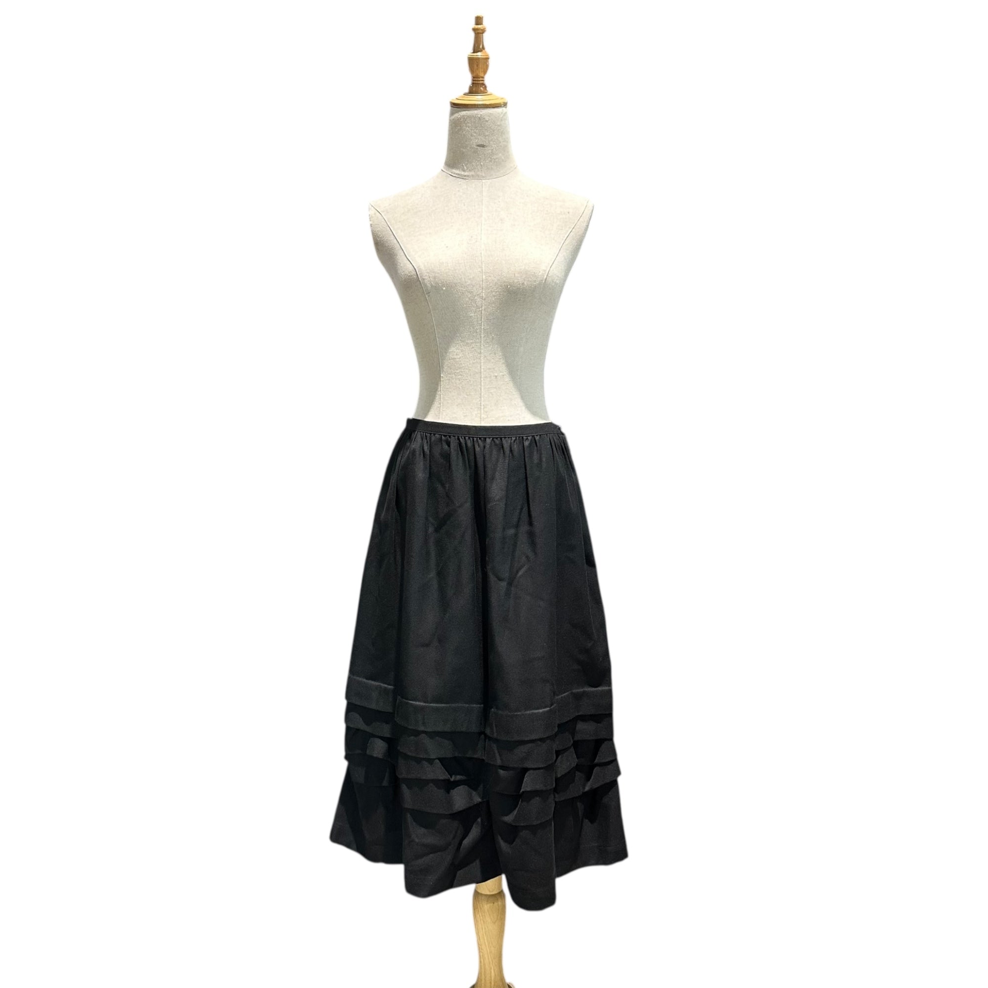 tricot COMME des GARCONS(トリココムデギャルソン) 09SS Wool Tencel Tiered Skirt ウール テンセル ティアード スカート TC-S002 M ブラック AD2008