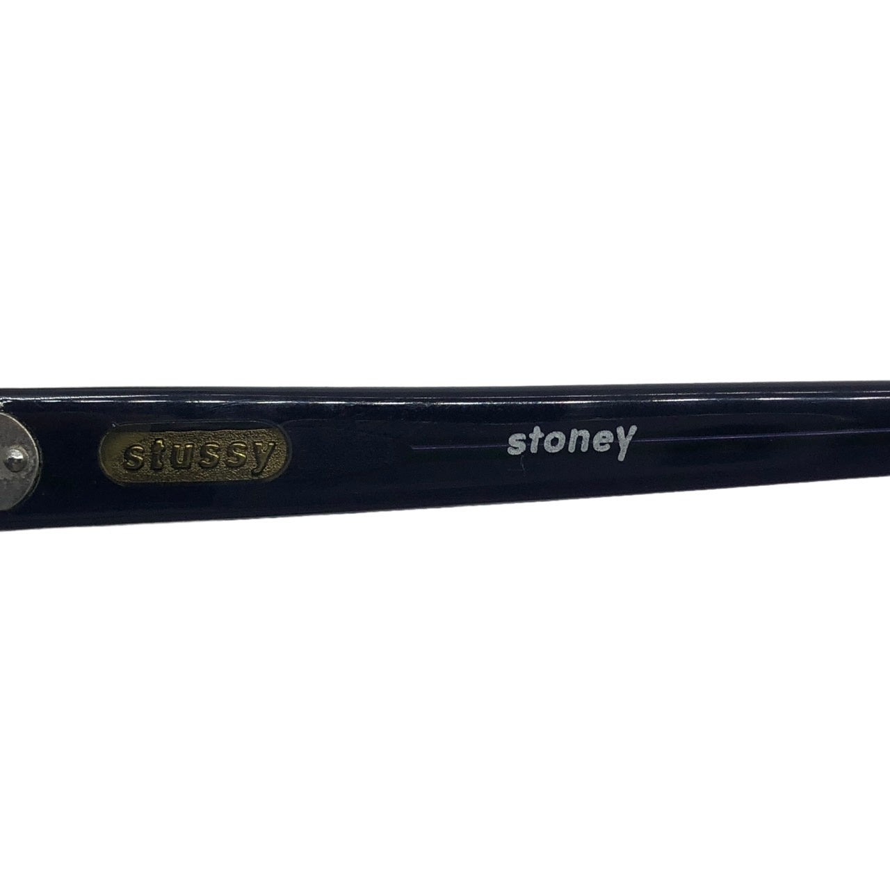 STUSSY(ステューシー) 90's "EYE GEAR" sunglasses サイド ロゴ サングラス 眼鏡 ブルーレンズ メガネ ブラック 90年代 FLORY ANTIQUE SILVER
