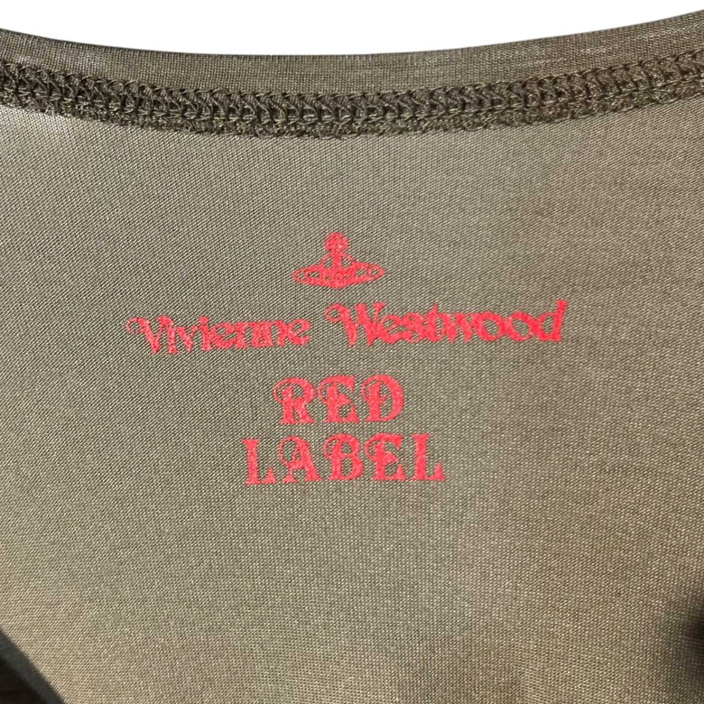 Vivienne Westwood RED LABEL(ヴィヴィアンウエストウッドレッドレーベル) "FUCK” Printed Dolman Gathered Cut and Sewn Dress ファック プリント ドルマン ギャザー カットソー ワンピース 16-01-531013 2(M程度) オリーブ