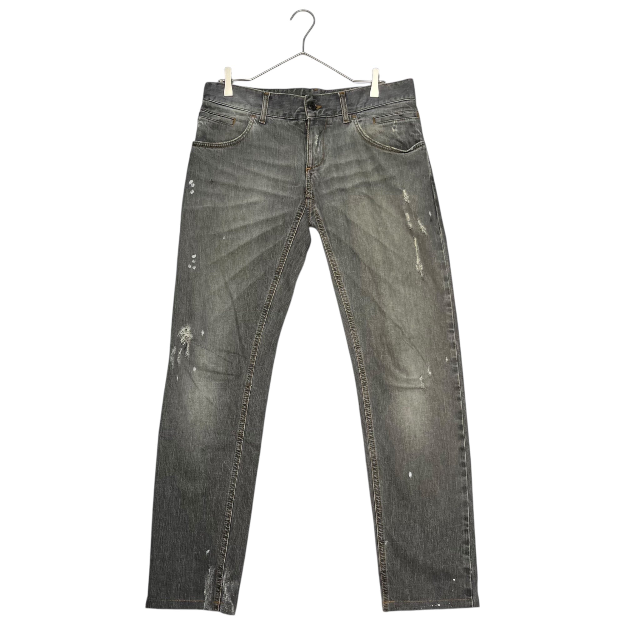 DOLCE&GABBANA(ドルチェ&ガッバーナドルガバ) 00's distressed denim pants ダメージ加工 デニム パンツ G46KBD/G8D89 48(M) ブラック