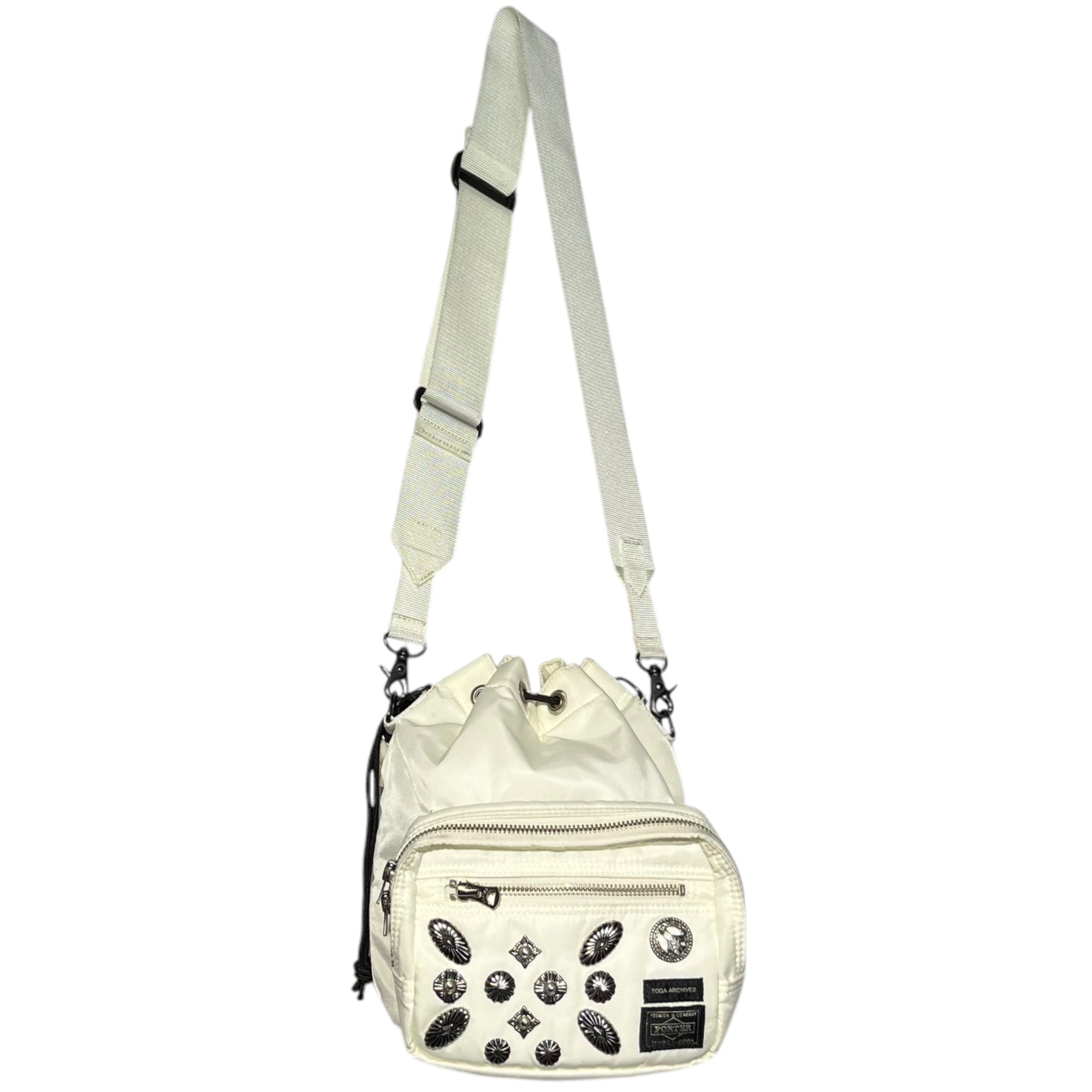 TOGA × PORTER(トーガ×ポーター) TANKER 3WAY string bag 巾着 ショルダー バッグ ストリング バッグ 390-92215 ホワイト ハンド