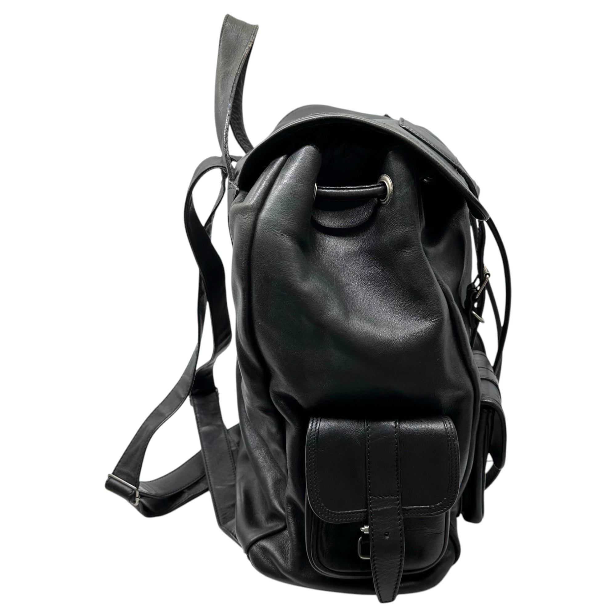 SAINT LAURENT(サンローラン) 13SS By Hedi Slimane leather backpack エディ期 レザー バックパック 314671 ブラック リュック デイパック