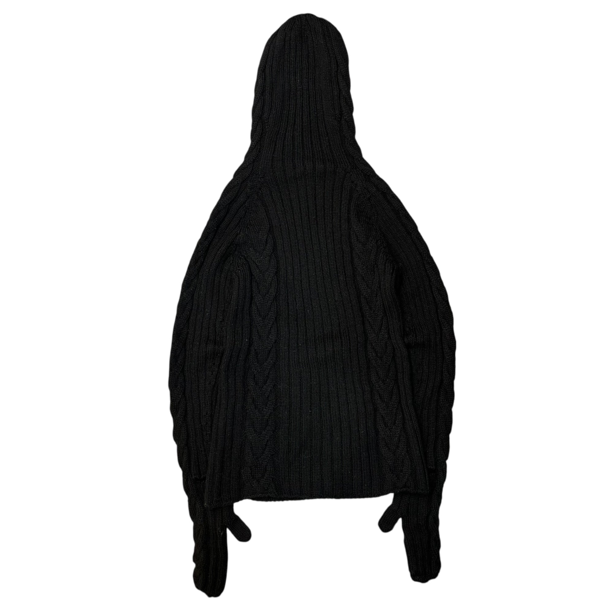 JUNYA WATANABE(ジュンヤワタナベ) 24AW Hand Glove Hooded Low Gauge Knit ハンド グローブ フーデッド ローゲージ ニット パーカー JN-N012 S ブラック AD2024