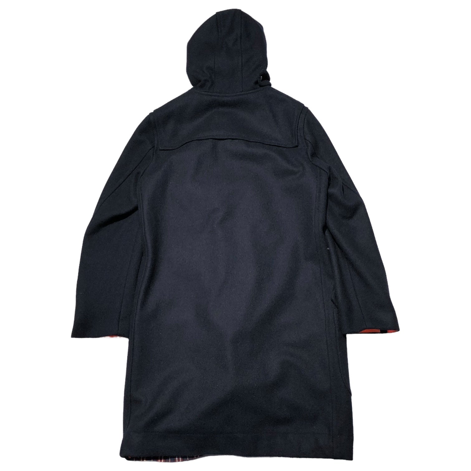 BLUE BLUE(ブルーブルー) 蛍光テープ メルトン ダッフル コート チェック 700041-412 1(S程度) ネイビー JK1448