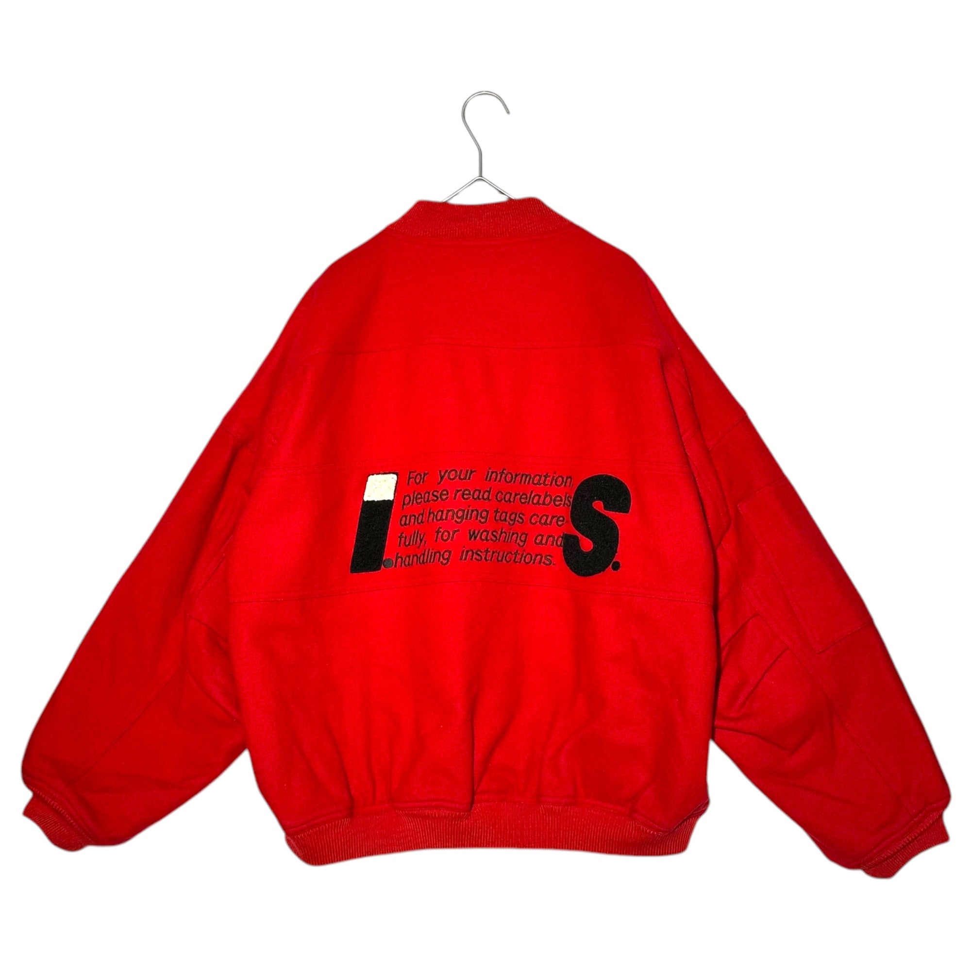 i.s. ISSEY MIYAKE(アイエス イッセイミヤケ) 80's CHISATO TSUMORI BOMBER JACKET 80年代 ツモリチサト ボンバー ジャケット ウール RG33248 9号(実寸M~L程度) レッド