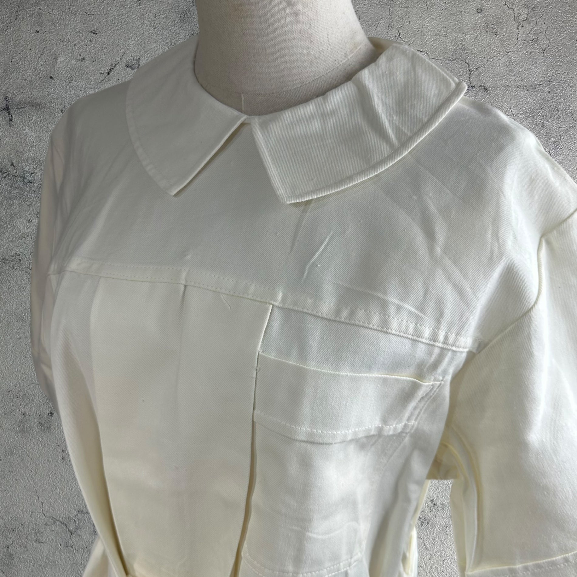 VINTAGE(ヴィンテージ) 70'~80's~ medical dress メディカル ドレス サージカル 襟付きワンピース 42(M程度) ホワイト