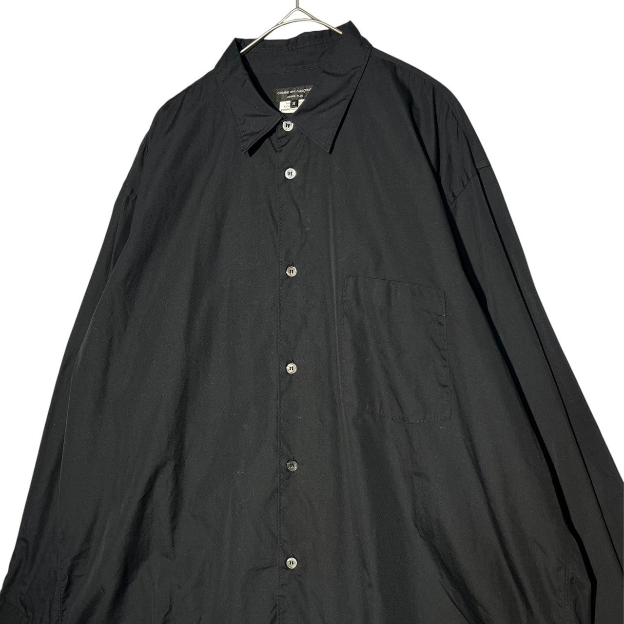 COMME des GARCONS HOMME PLUS(コムデギャルソンオムプリュス) 17SS small collar wide dress shirt スモール カラー ワイド ドレス シャツ PS-B039 M ブラック AD2017