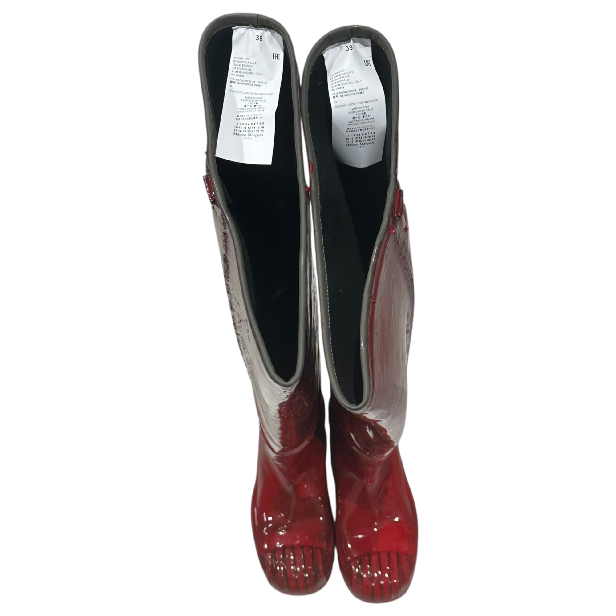 MAISON MARGIELA(メゾンマルジェラ) 22SS Rubber Thigh-High ペンキ加工 ラバー ニーハイ ロング ブーツ S97WW0058 39(24.5cm程度) レッド レイン