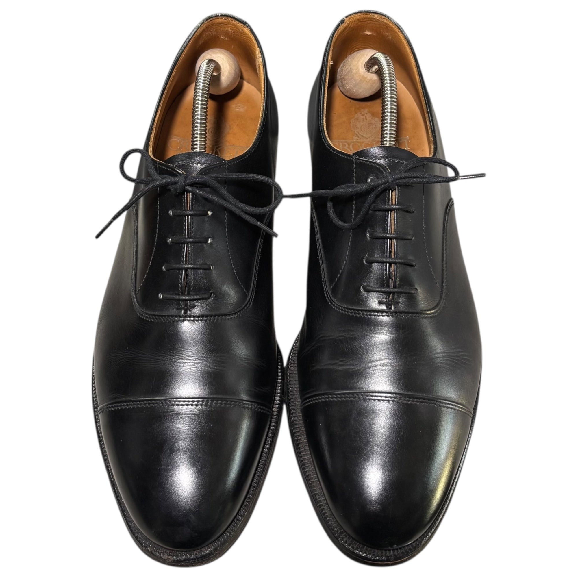 CROCKETT&JONES(クロケット&ジョーンズ) BEDFORD ベッドフォード ストレートチップ 内羽 レザー シューズ 8488 8 1/2 ブラック 革靴 キャップトゥ