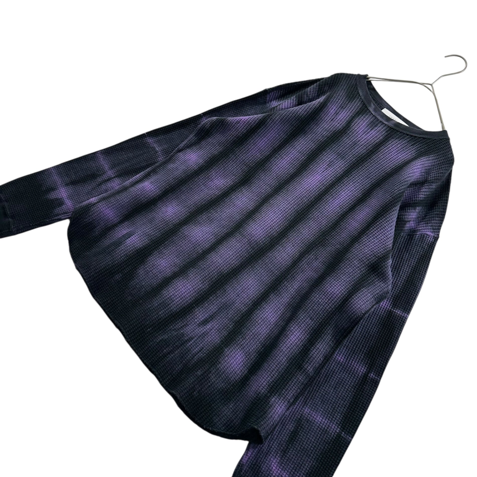 UNUSED(アンユーズド) Tie-dye thermal long-sleeved top タイダイ サーマル 長袖 カットソー US2175 1(S程度) ブラック×パープル