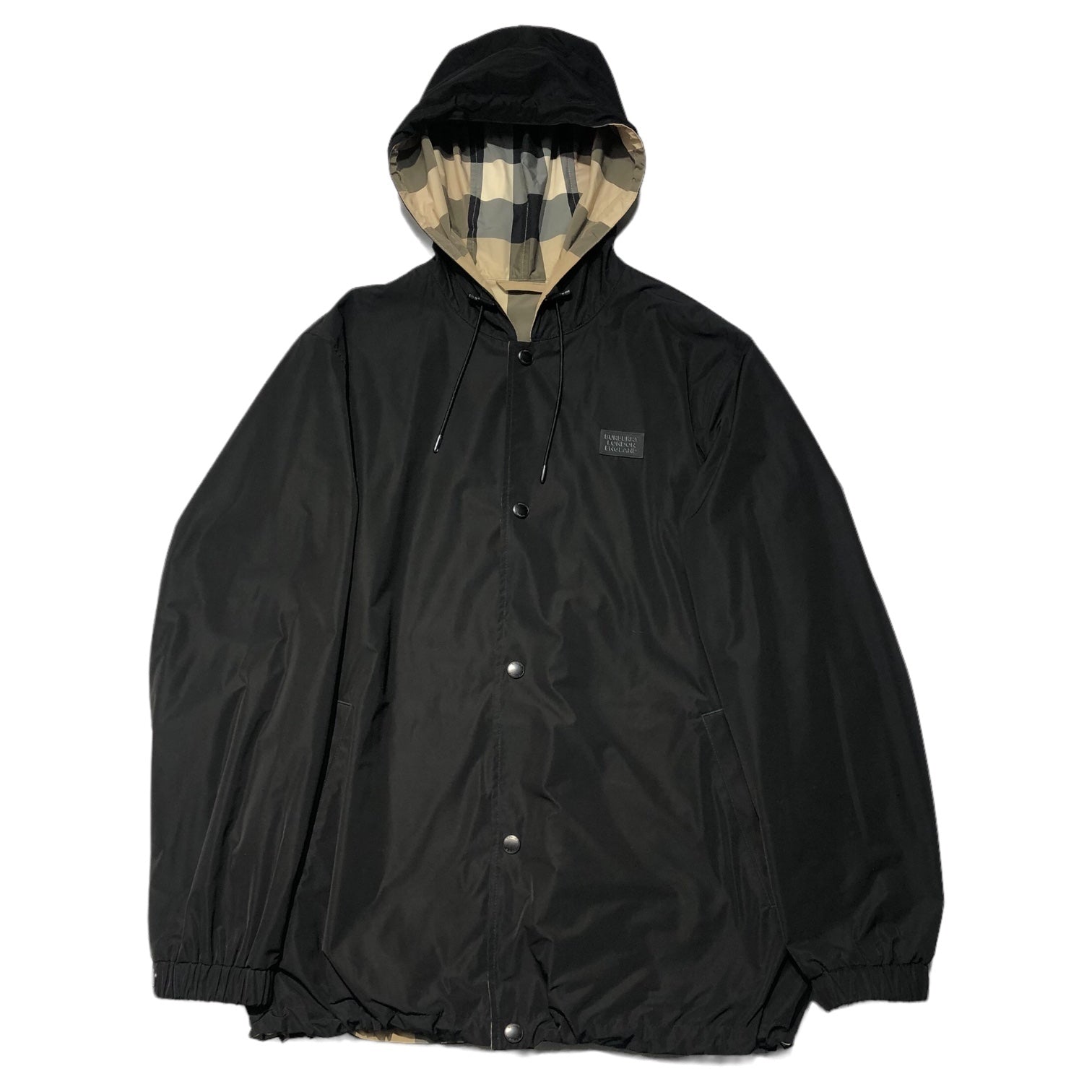 BURBERRY(バーバリー) Burberry Reversible Check Hooded Jacket チェックフーデッドジャケット バーバリーチェック 8043403/71E L ベージュ×ブラック リバーシブル