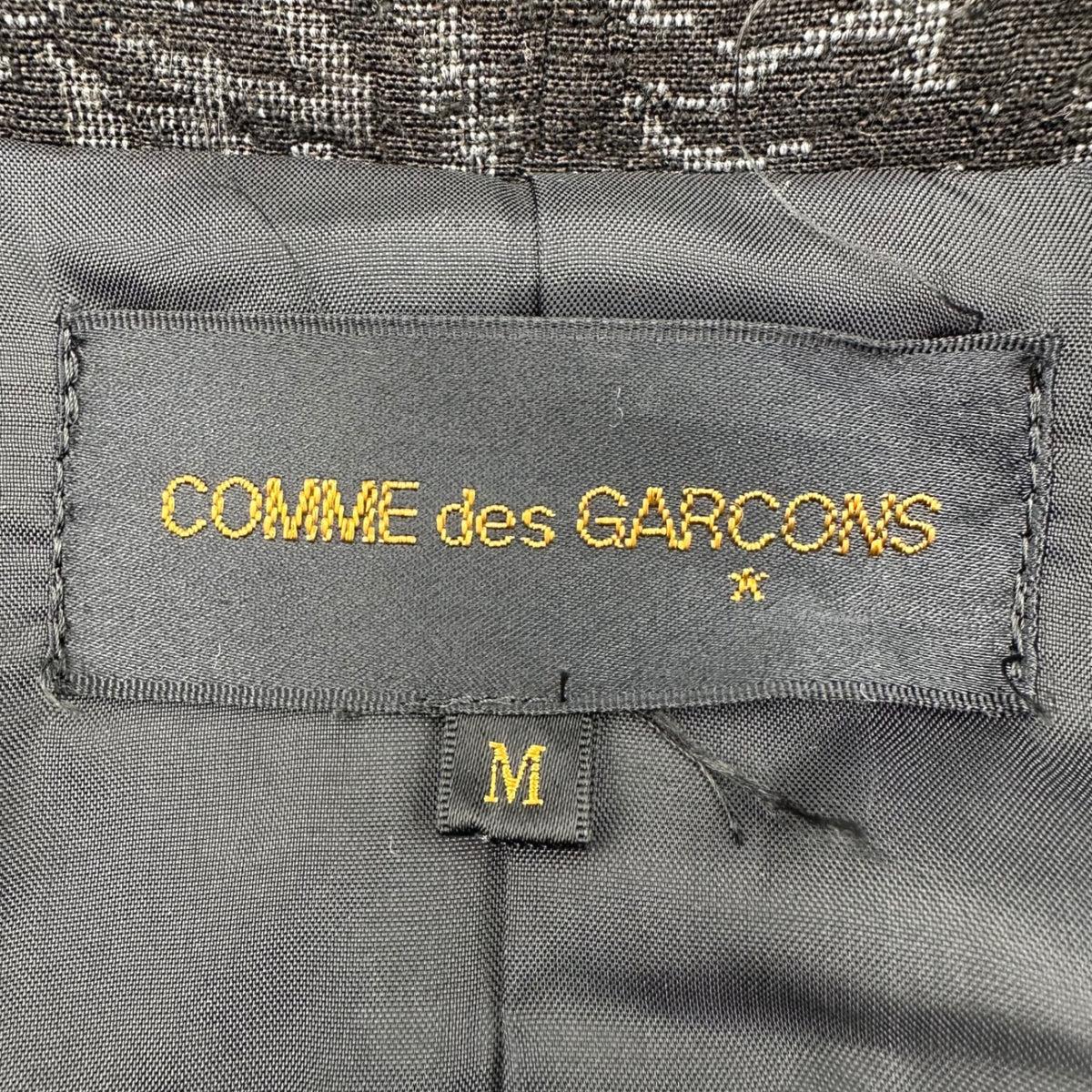 COMME des GARCONS(コムデギャルソン) 1992AW Jacquard combination 3-button tailored jacket ジャガード 切替 3B ジャケット GJ-11012 M ブラック AD1992 テーラード 90's 90年代