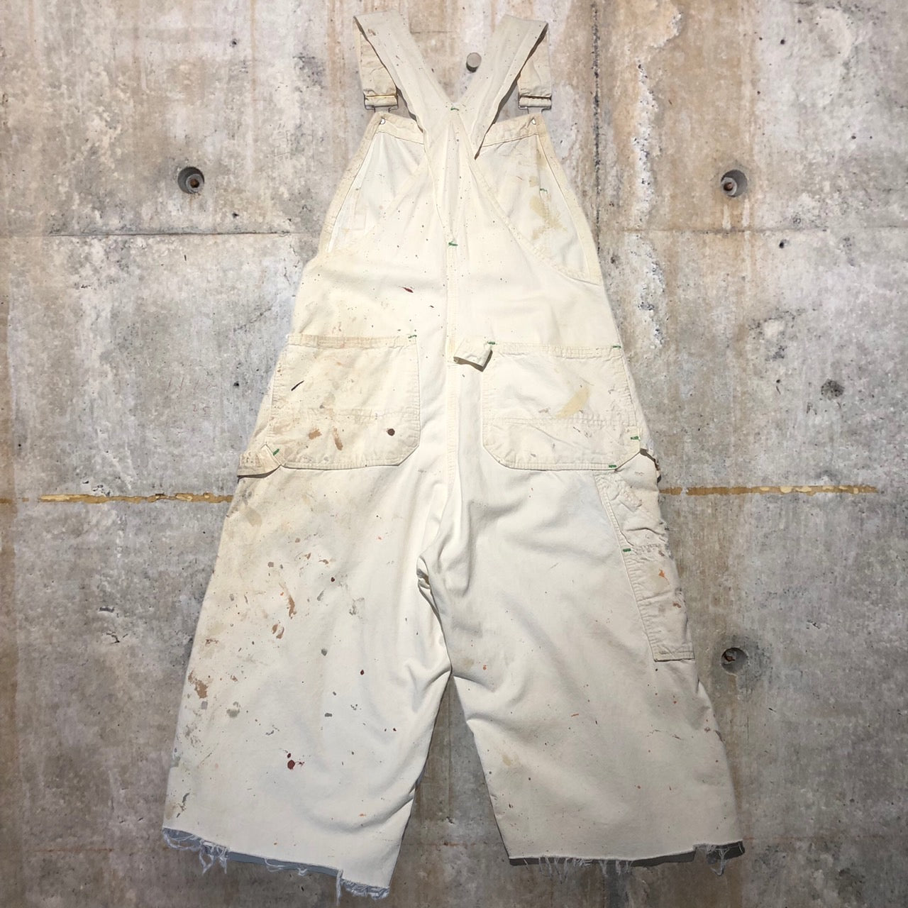 DUCK HEAD(ダックヘッド) 70'sヴィンテージペンキオーバーオール 表記なし(Mサイズ程度) ホワイト