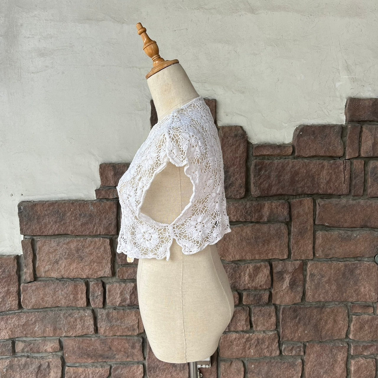 vintage(ヴィンテージ) 40’s~ lace stich short bolero レース編みのショートボレロ カーディガン 表記無し(Mサイズ程度) ホワイト