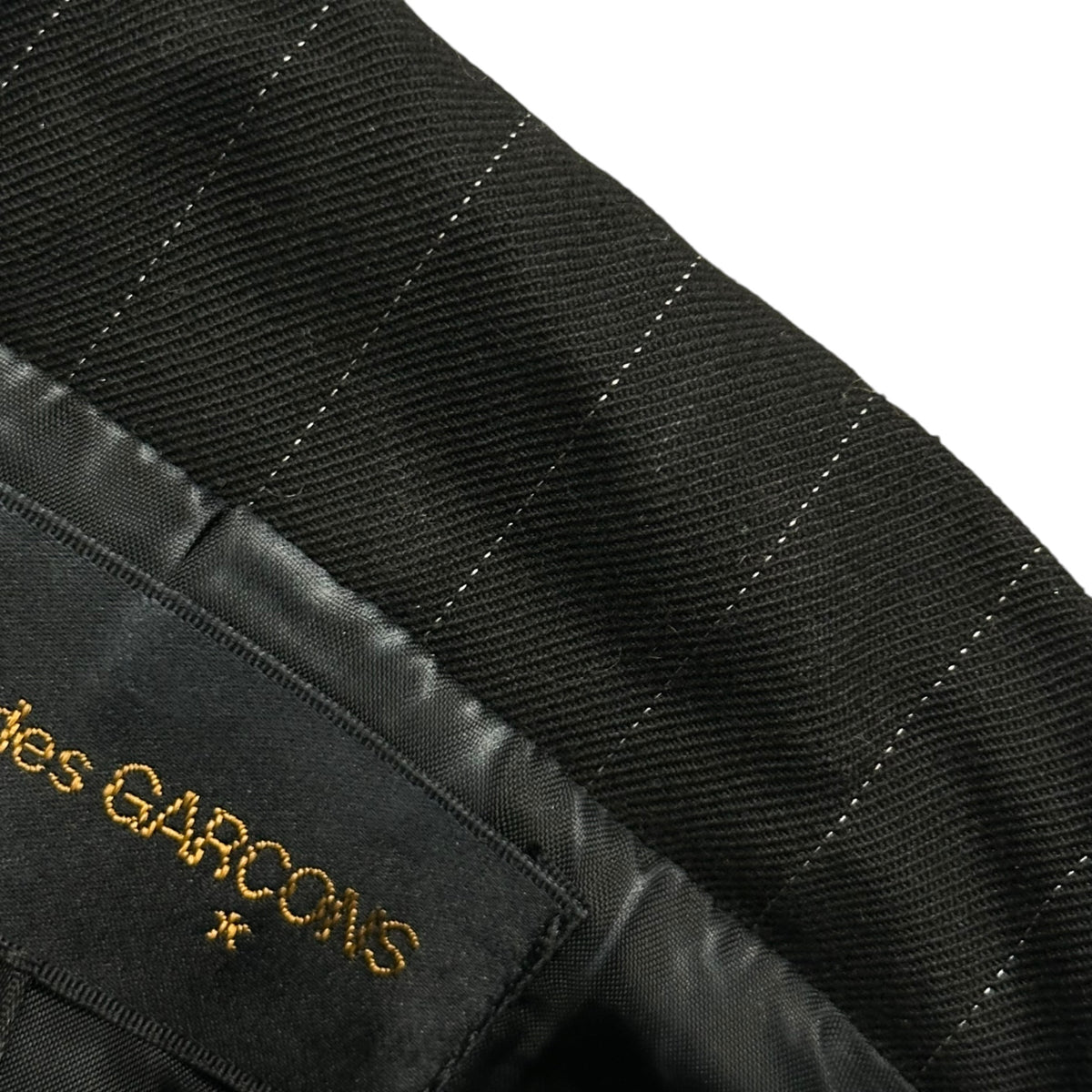 COMME des GARCONS(コムデギャルソン) 1993SS Wool Gabardine Paneled Striped Jacket ウール ギャバジン 切替 ストライプ ジャケット GJ-11004S S ブラック×ホワイト AD1992 90s アーカイブ ピンストライプ