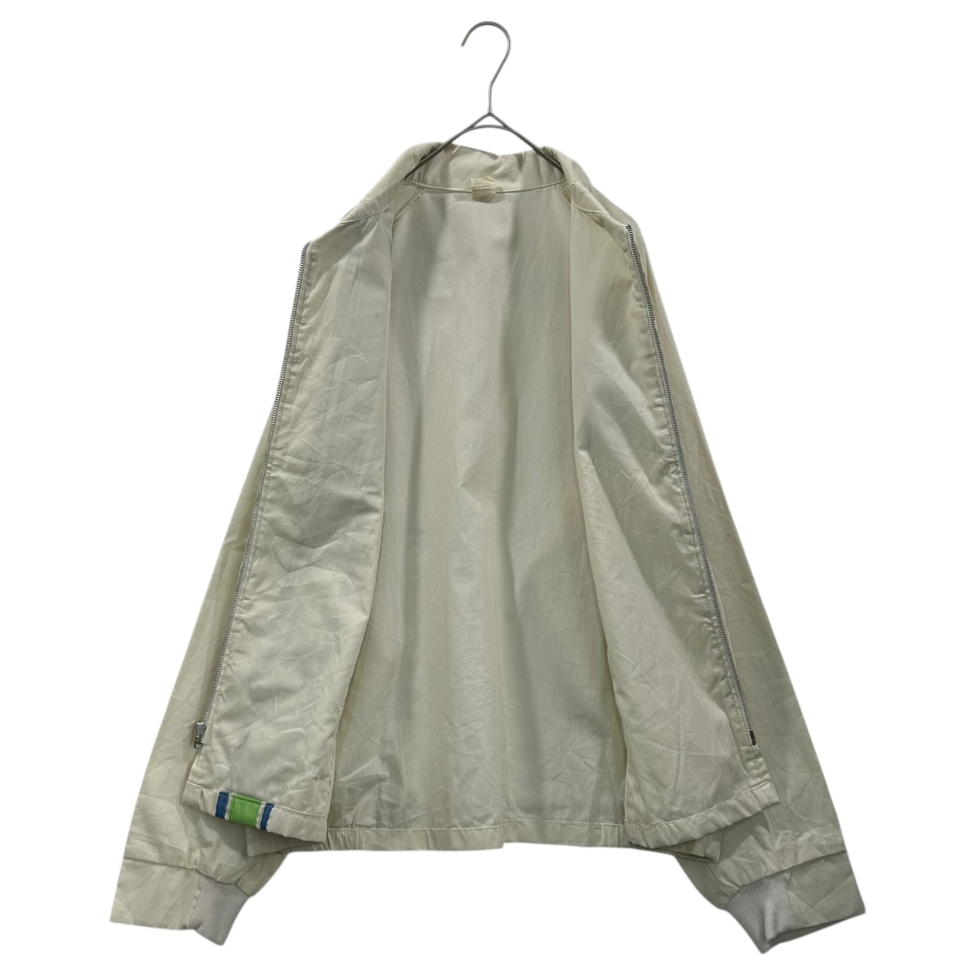 VINTAGE(ヴィンテージ) 90's Cotton-Polyester Zip-Up Jacket 90年代 コットン ポリ ジップアップ ジャケット WPL8501 L オフホワイト×グリーン×ブルー