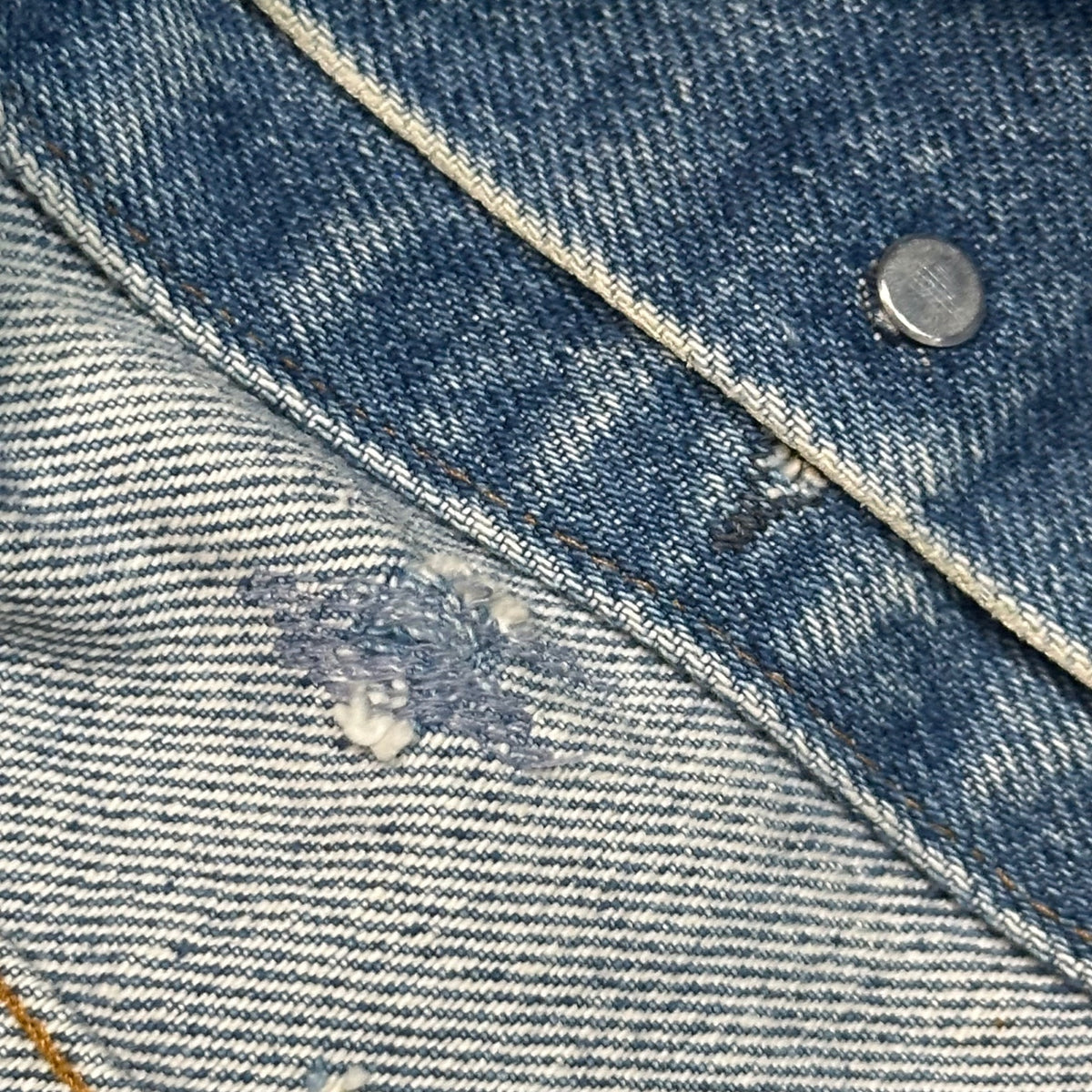 Maison Martin Margiela(メゾン マルタンマルジェラ) 2003SS Artisanal Waxed Denim Jacket アーティザナル ワックス デニム ジャケット 611B007002 M(XL程度) ライトインディゴ 00's ペンキ アーカイブ