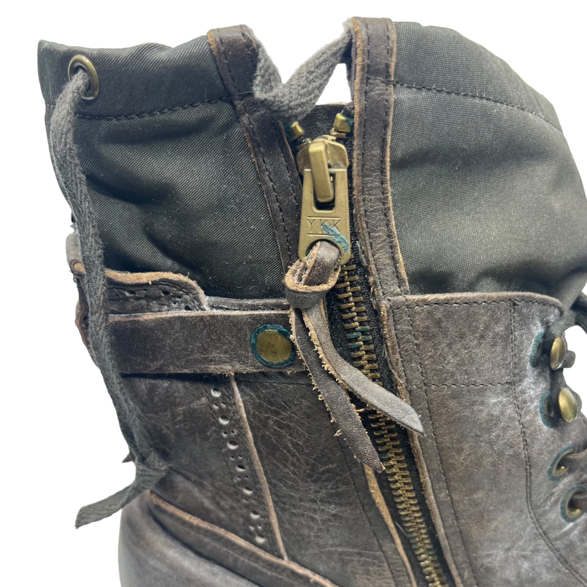 alfredoBANNISTER(アルフレッドバニスター) サイドジップレースアップブーツ 39(24.5~25.0cm程度) ブラウン