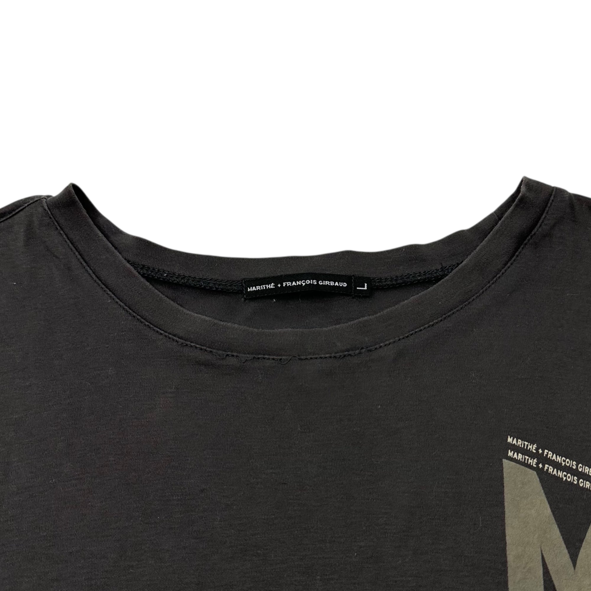 MARITHE FRANCOIS GIRBAUD(マリテフランソワジルボー) 00's Random Logo Graphic Print Side Seam T-Shirt ランダム ロゴ グラフィック プリント サイドシーム Tシャツ M5-6663 L グレー Y2K