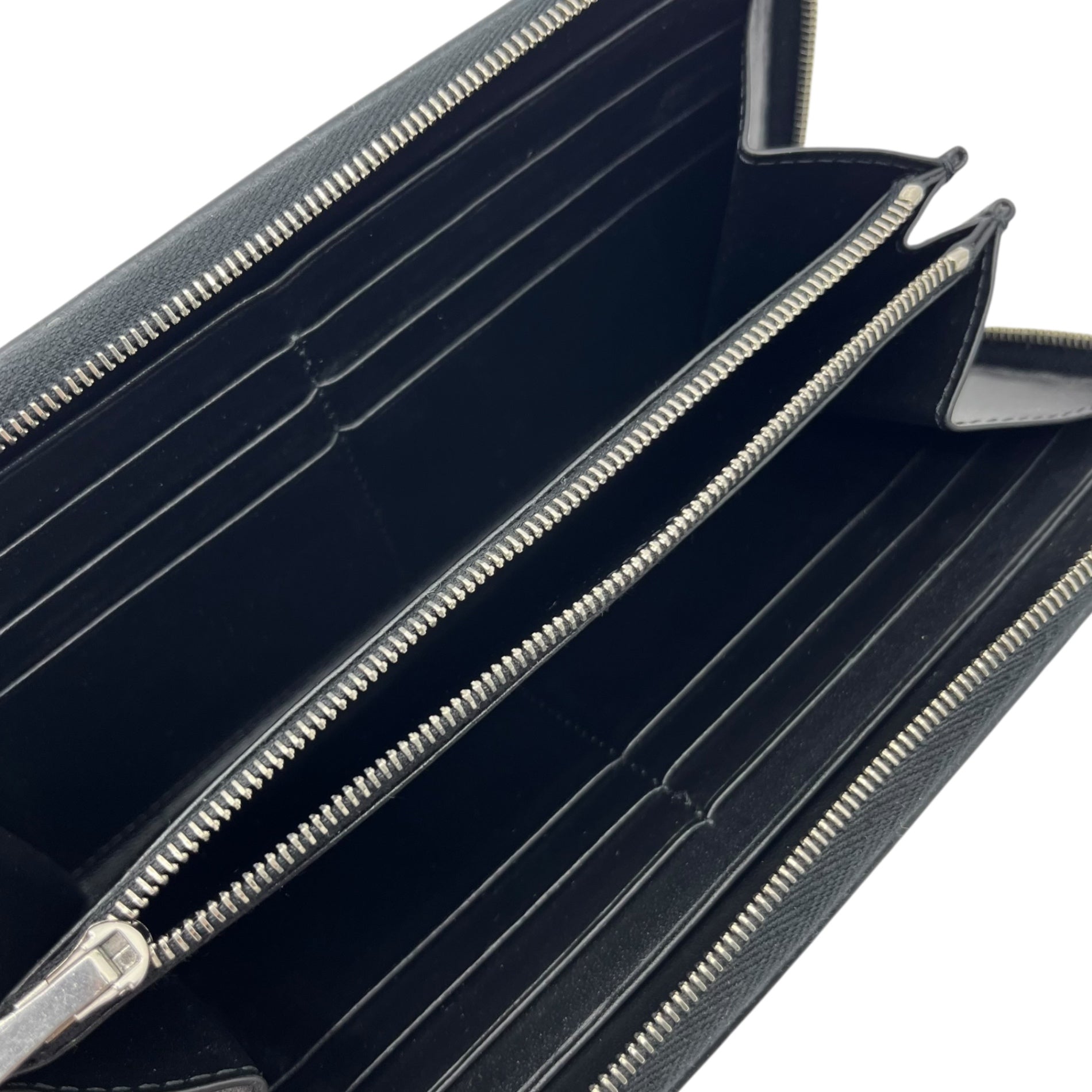 CELINE(セリーヌ) Croco-embossed leather round zip wallet クロコダイル 型押し カーフ スキン ラージ ジップ ウォレット ブラック 長財布 ラウンドジップ レザー 本革