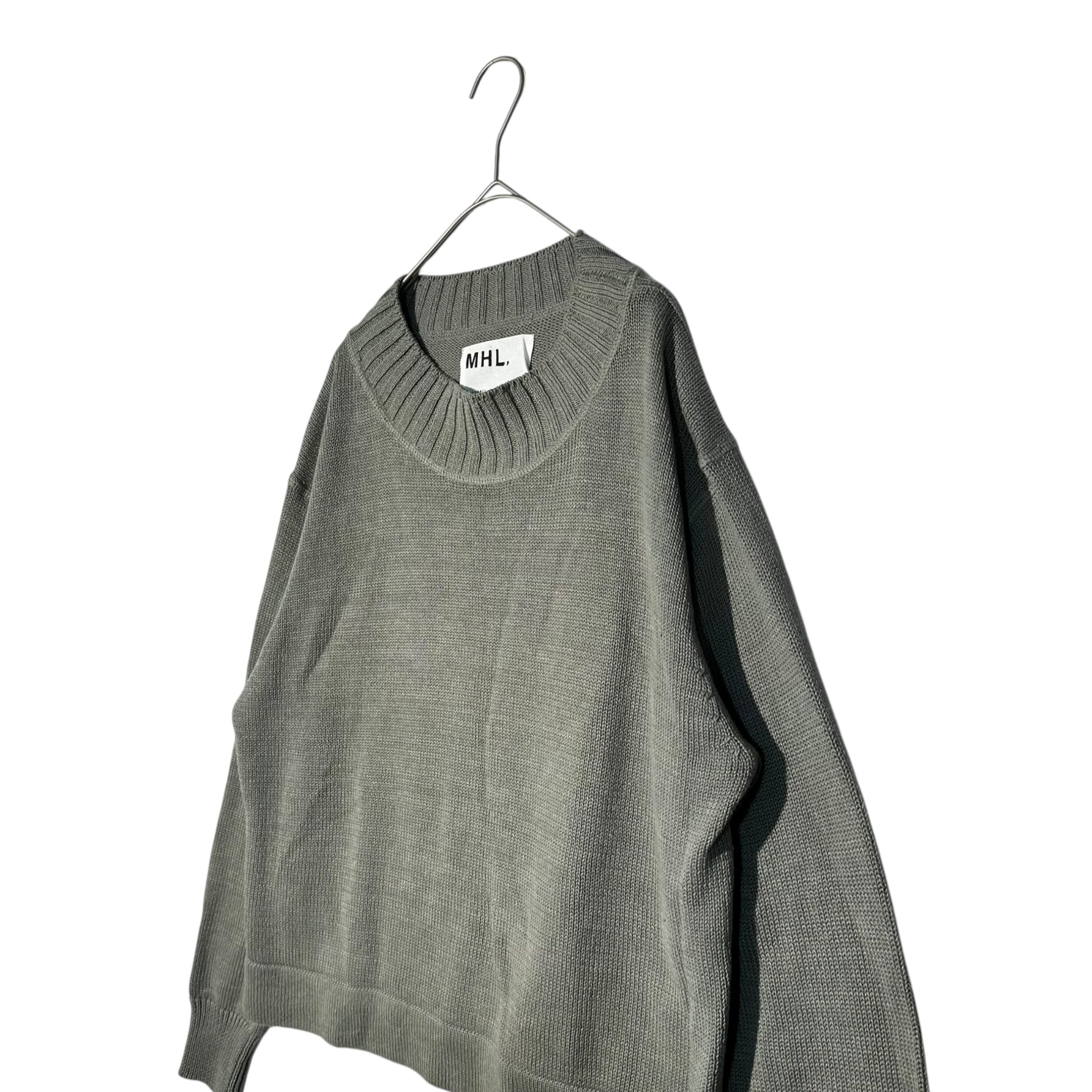 MHL.(マーガレットハウエル) TWISTED COTTON LINEN KNIT ツイスト コットン リネン ニット 595-3263502 2(M程度) グリーン