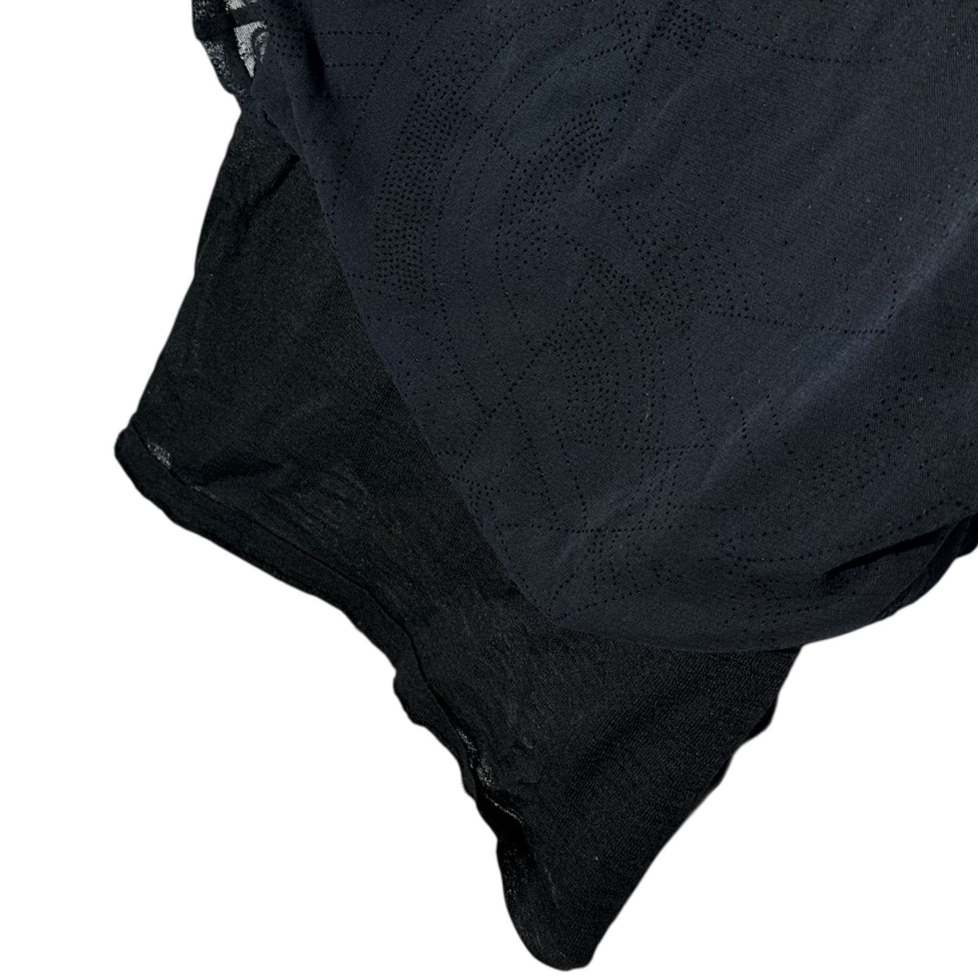 YOHJI YAMAMOTO+NOIR(ヨウジヤマモトプリュスノアール) Design Stitch Layered Sheer Top デザイン ステッチ レイヤード シアー トップス 3 ブラック Tシャツ カットソー