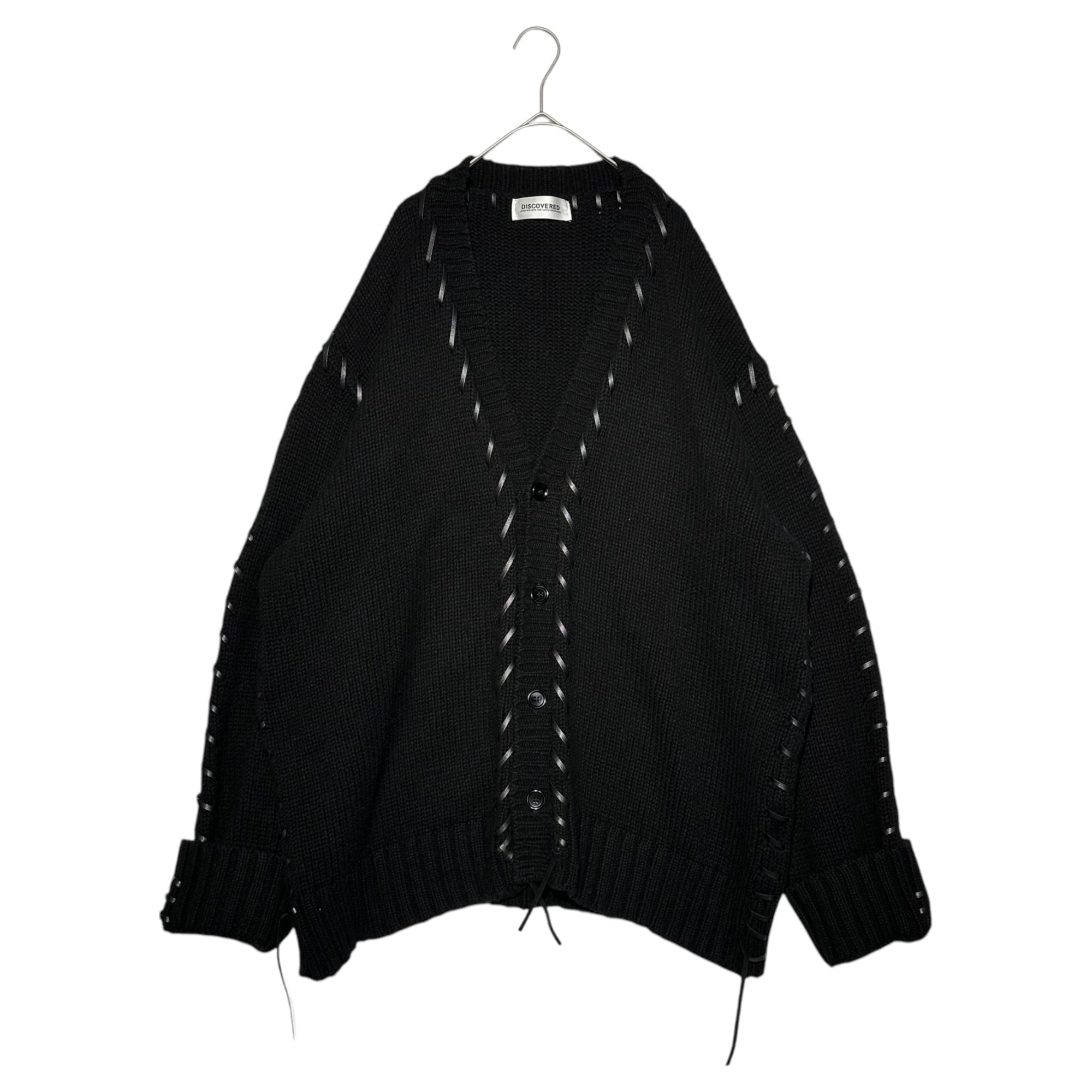 DISCOVERED(ディスカバード) 22AW LOOPING KNIT CARDIGAN レザー ループ ニット カーディガン DC-AW22-KN-04 2(M程度) ブラック