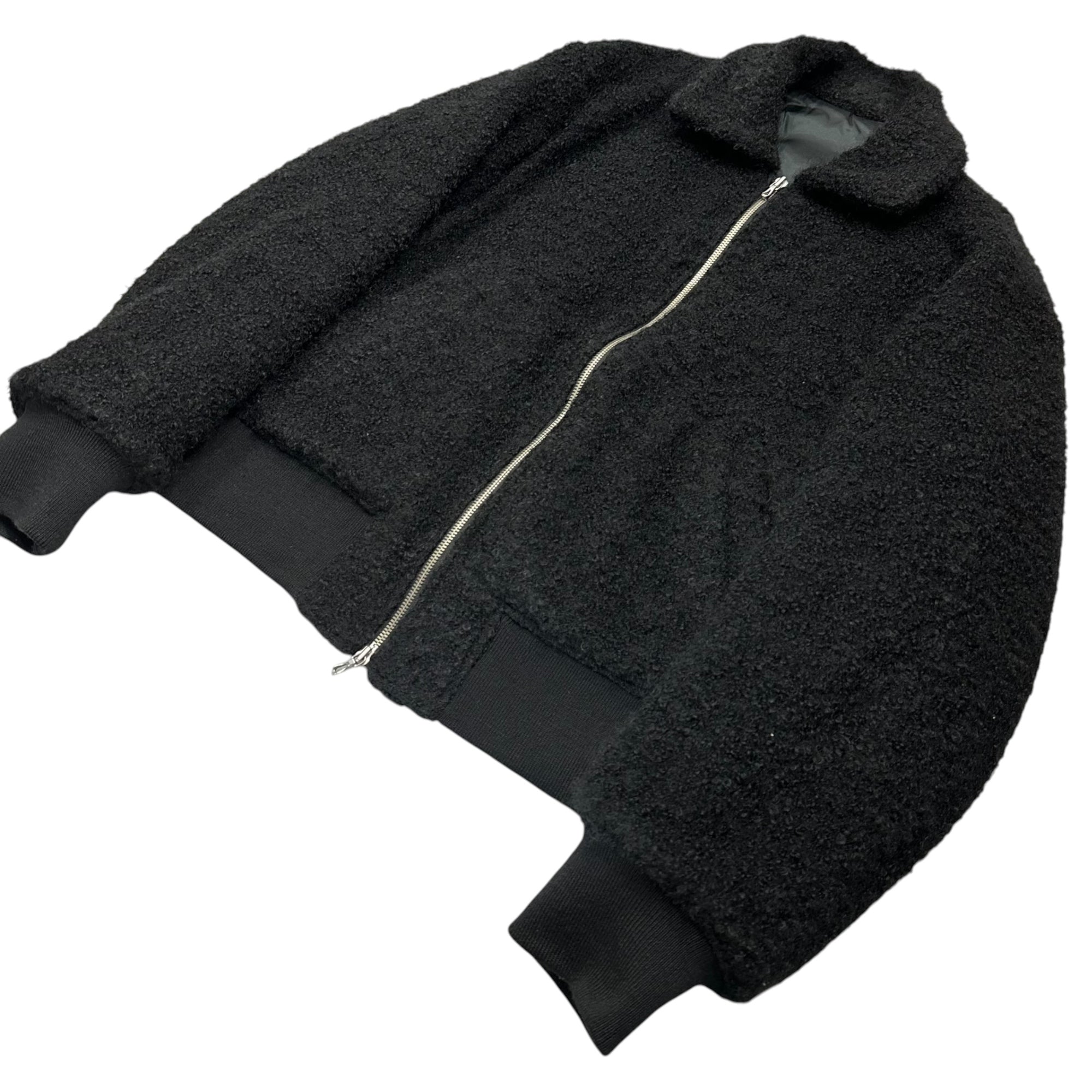 URU(ウル) 2025FW WOOL BOA ZIP UP BLOUSON ウール ボア ジップアップ ブルゾン 25FWB01 2(M程度) ブラック 2025AW 参考定価74,800円(税込)