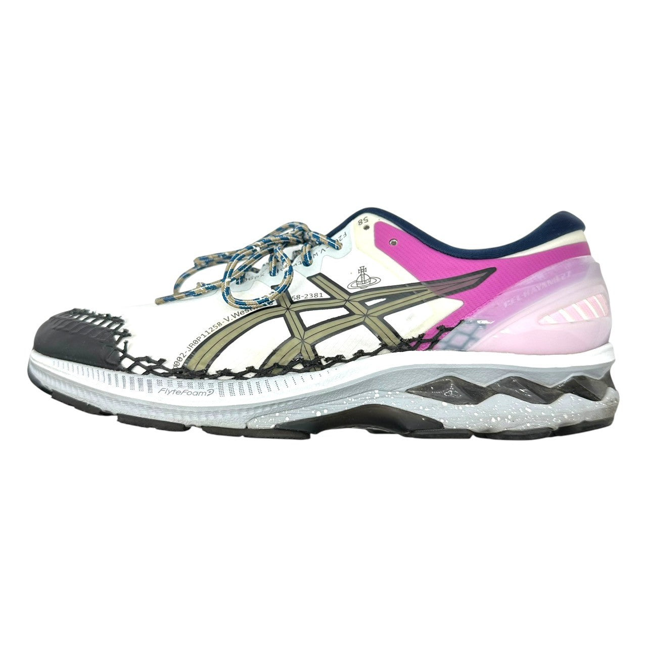 asics×Vivienne Westwood(アシックス×ヴィヴィアンウエストウッド) Deconstructed Gel-Kayano 27 ゲル カヤノ 1201A116-101 27.5cm ホワイト×ピンク ローカット スニーカー コラボ 箱付
