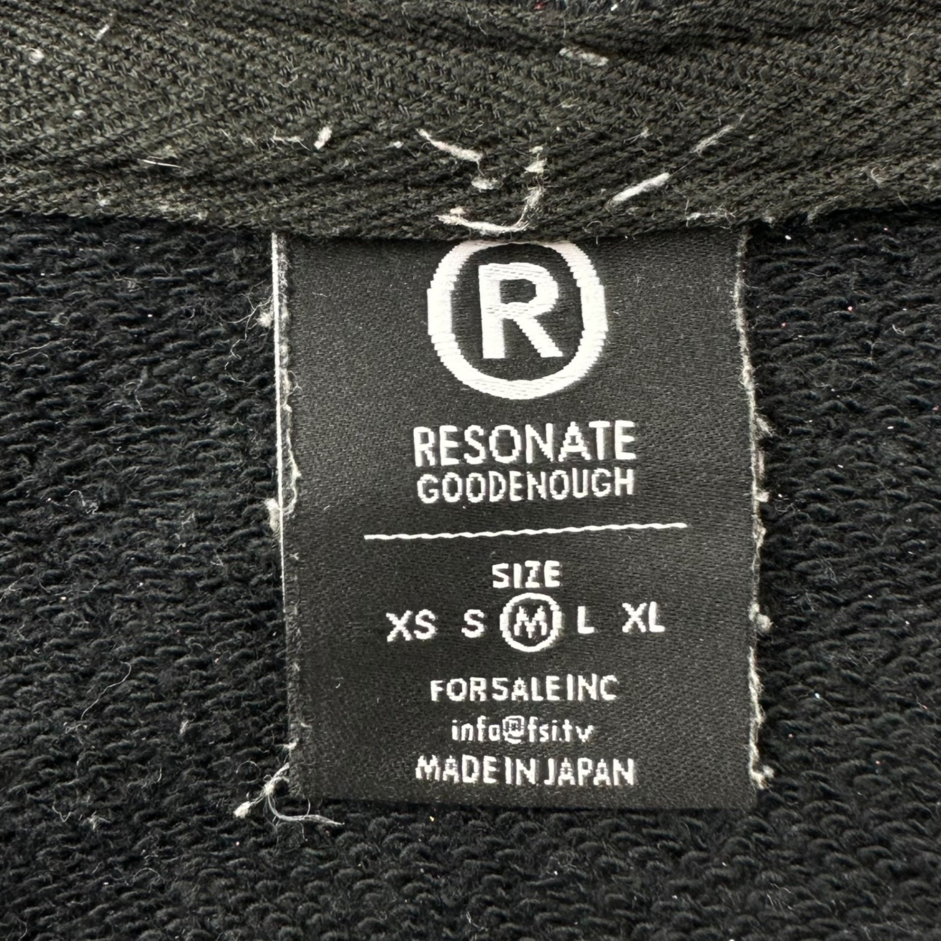 RESONATE GOODENOUGH(リゾネイトグッドイナフ) Lamé cotton full-zip hoodie ラメ コットン フルジップ パーカー RSE-0621 M ブラック