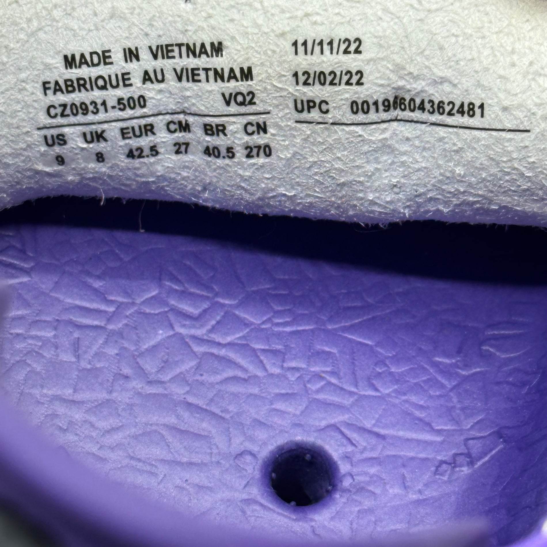 NIKE ACG(ナイキエーシージー) ACG Watercat+ "Court Purple" ウォーター キャット CZ0931-500 27.5cm パープル スニーカー サンダル ウォーター シューズ