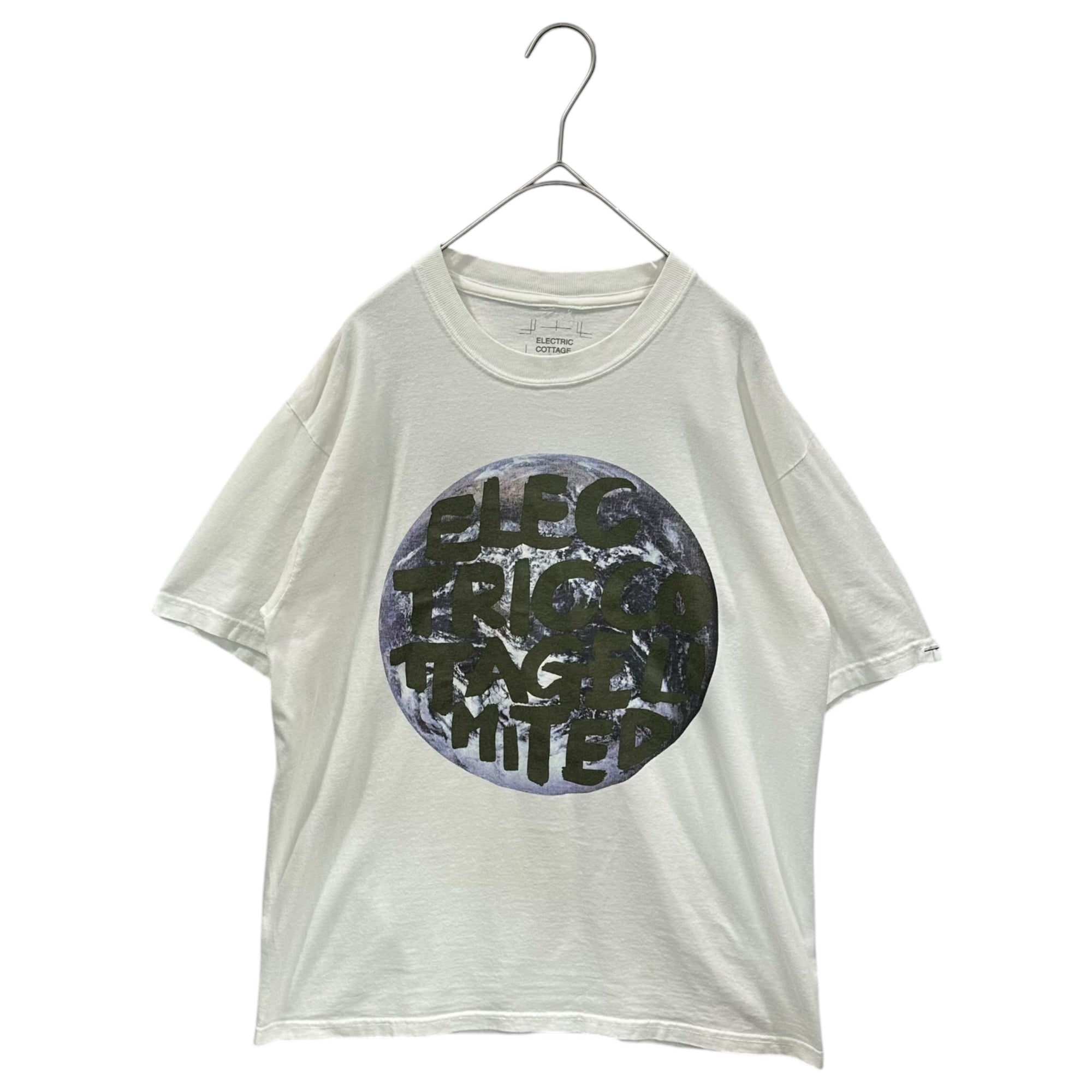 ELECTRIC COTTAGE(エレクトリックコテージ) Earth Graphic S/S T-Shirt アース グラフィック 半袖 Tシャツ M ホワイト×カーキ×ネイビー