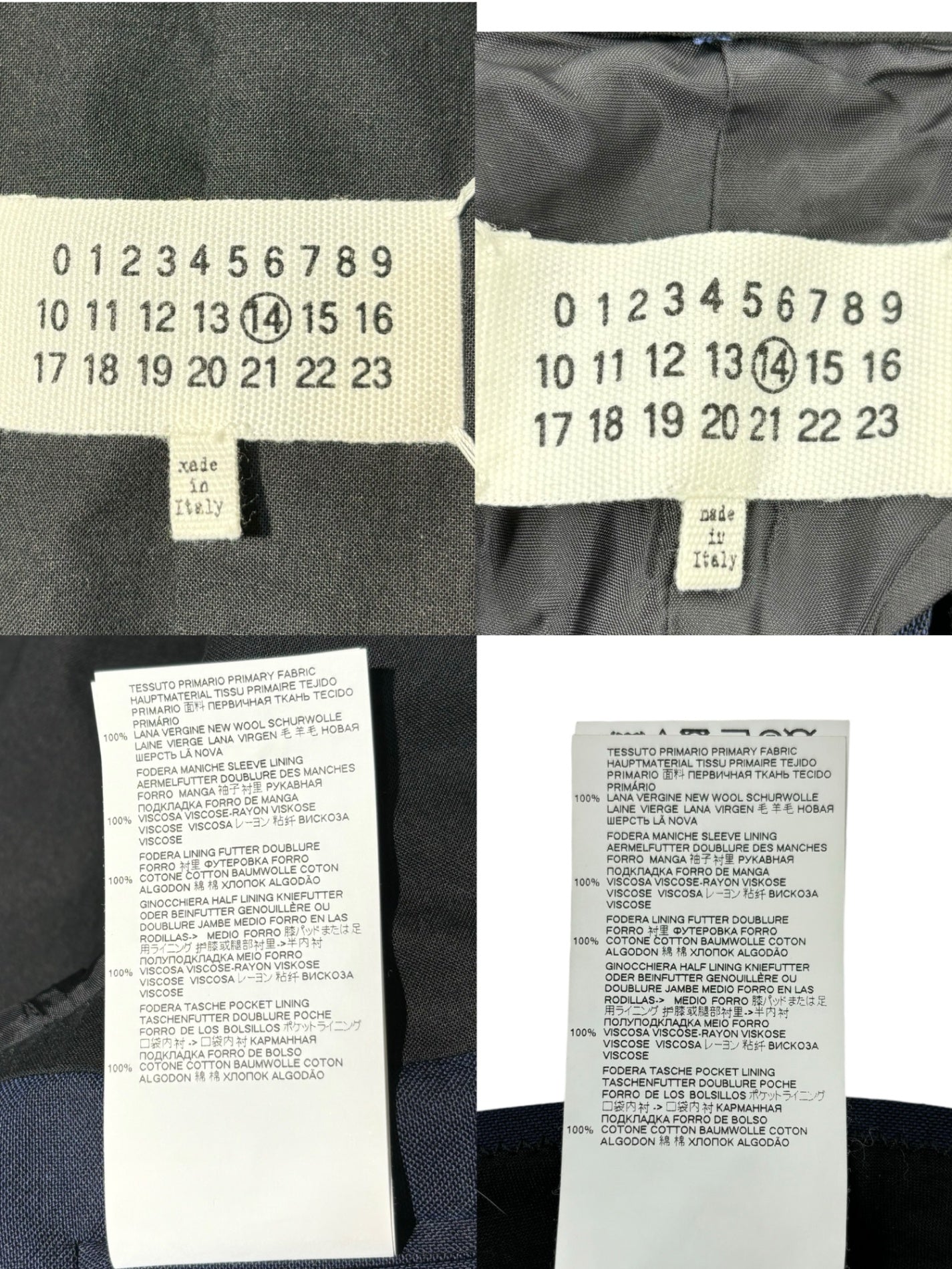 MAISON MARGIELA(メゾンマルジェラ) 19AW 2B wool tailored jacket set up ウール テーラードジャケット セットアップ S50FT0082 44(S程度) ネイビー スーツ スラックス 四つタグ