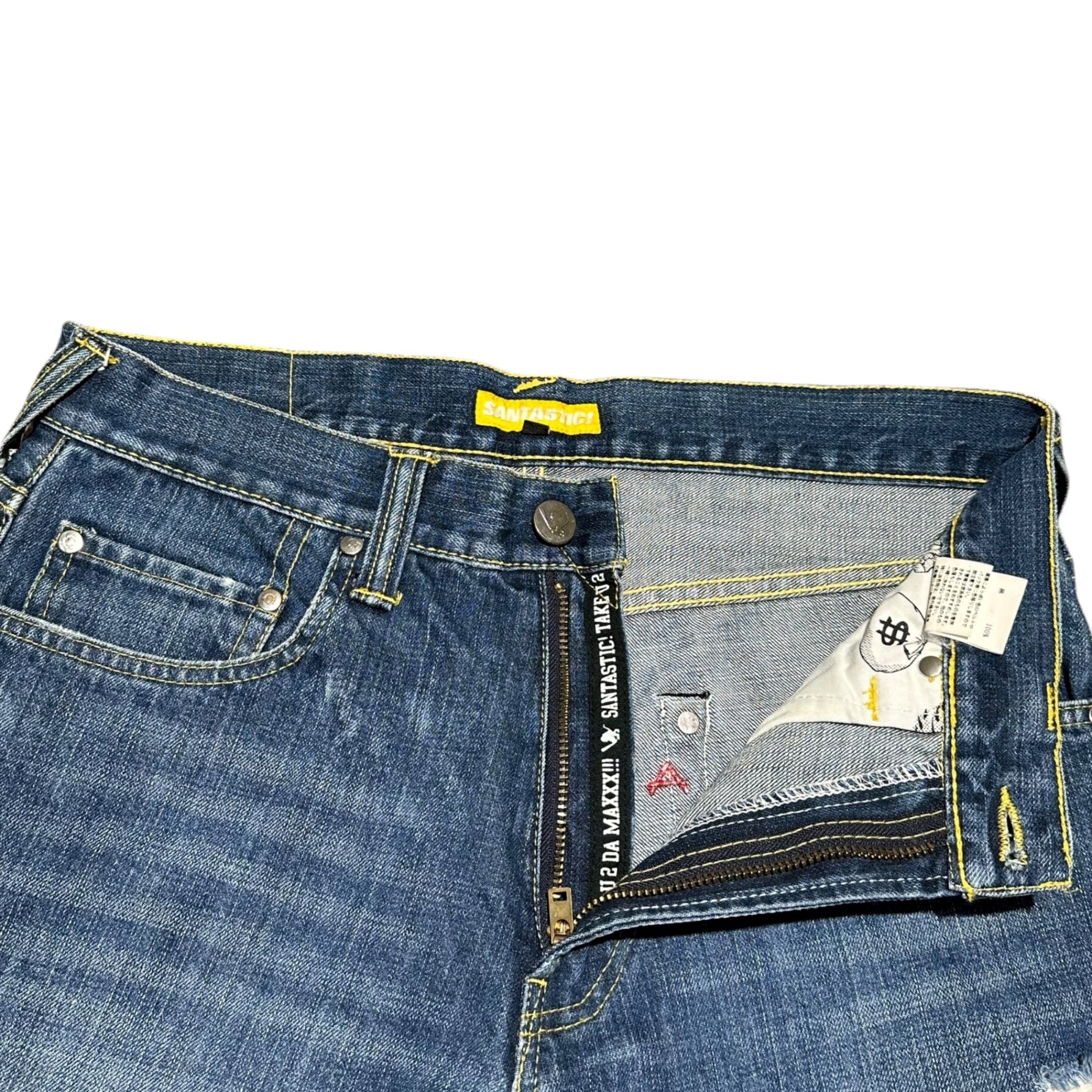 SANTASTIC!(サンタスティック) Back Paint Straight Denim Pants バック ペイント ストレート デニム パンツ E99001 L インディゴ