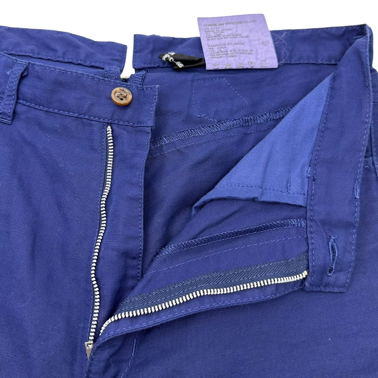 tricot COMME des GARCONS(トリココムデギャルソン) 11SS Cotton Linen Satinback Pants コットン リネン シンチバック パンツ TG-P020 M ネイビー AD2010