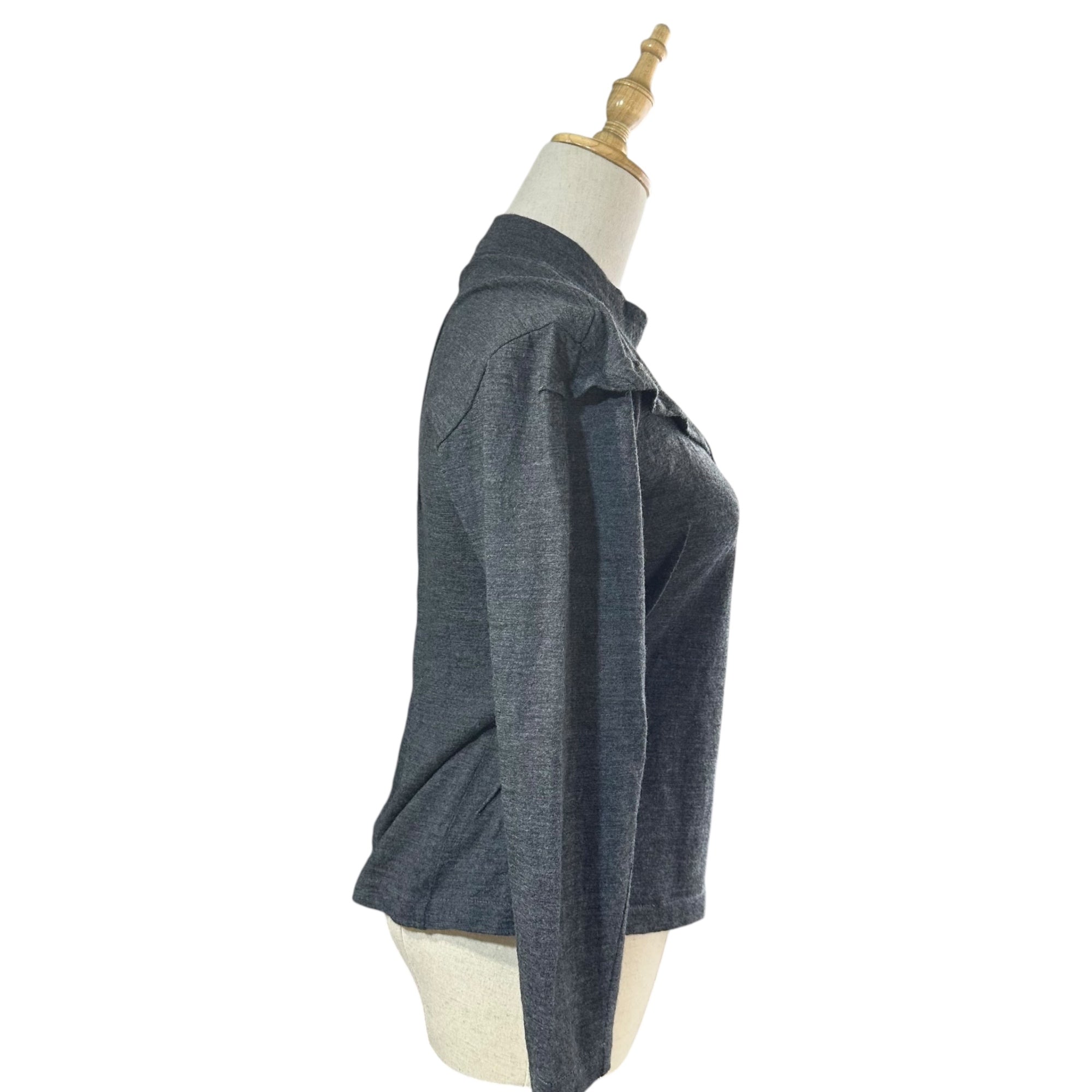 tricot COMME des GARCONS(トリココムデギャルソン) 92AW Asymmetrical design round neck wool knit&sewn アシンメトリー デザイン モックネック ウール ニットソー TT-050560 表記無(M程度) グレー 90's 90年代 AD1992 ヴィンテージ カットソー ニット 長袖