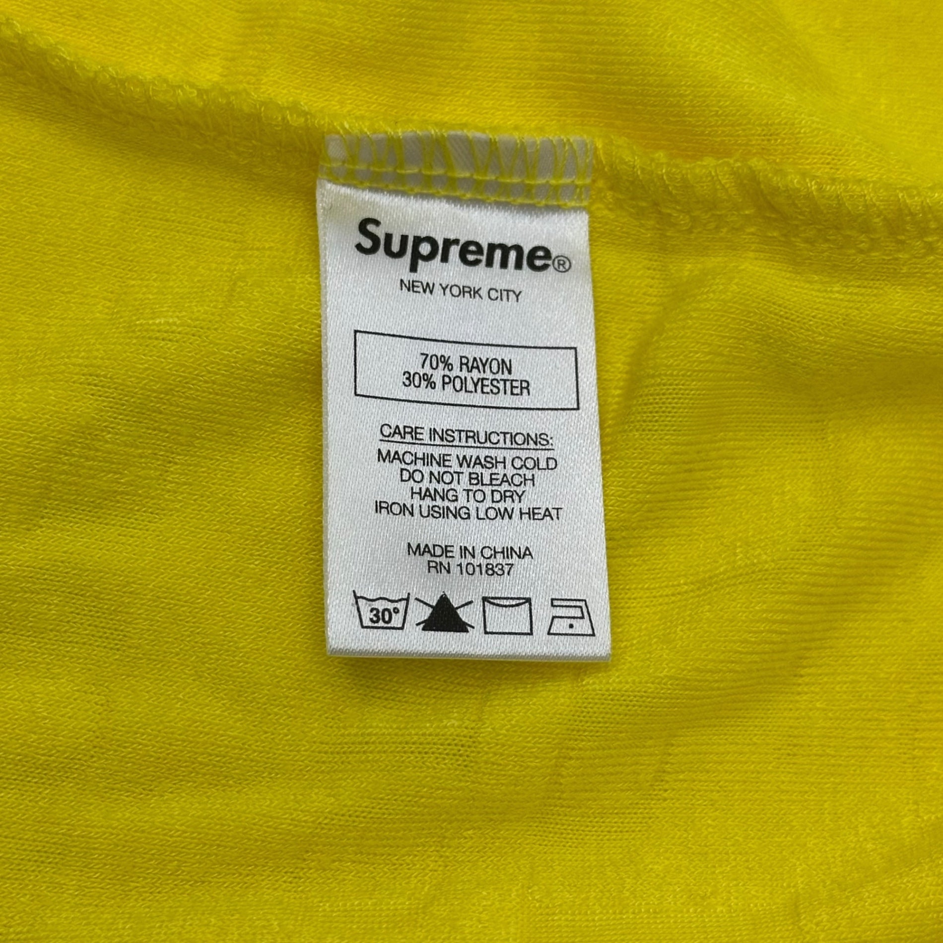 SUPREME(シュプリーム) 20SS MCMXCIV Terry S/S Top Tee パイル地 半袖 Tシャツ L イエロー