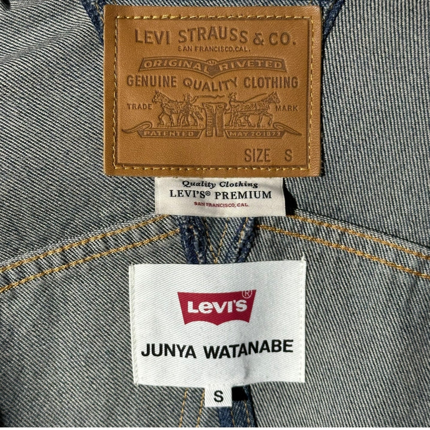 JUNYA WATANABE × Levi's(ジュンヤワタナべ × リーバイス) 23SS Levi's Denim Docking Cape リーバイス デニム ドッキング ケープ JK-J101 S インディゴ×ブラック AD2022