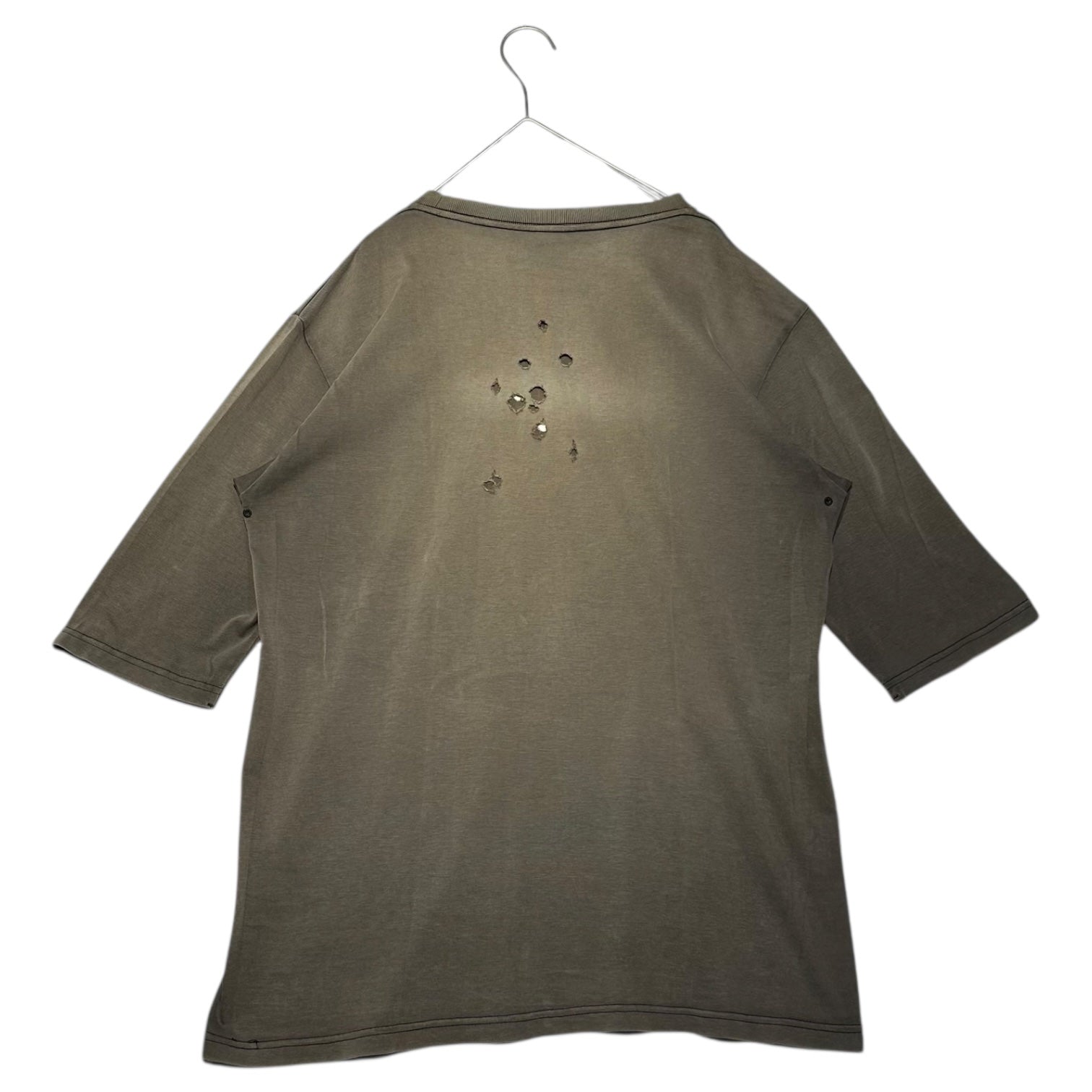 NUMBER (N)INE(ナンバーナイン) 01SS Time period 5/10 sleeve skull skull skull T-shirt タイム期 5分袖 スカル ドクロ Tシャツ 4(L) チャコールグレー