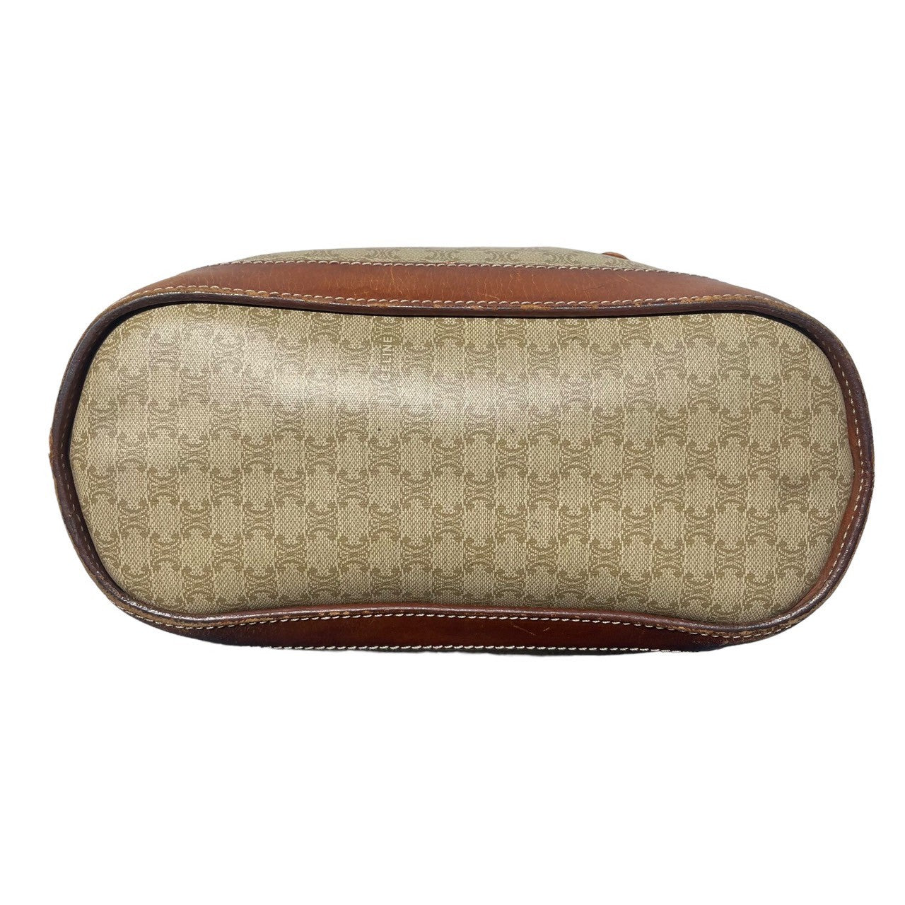 CELINE(セリーヌ) macadam pattern handbag マカダム 柄 ハンド バッグ DM97 ベージュ×ブラウン OLD ヴィンテージ ミニ トート